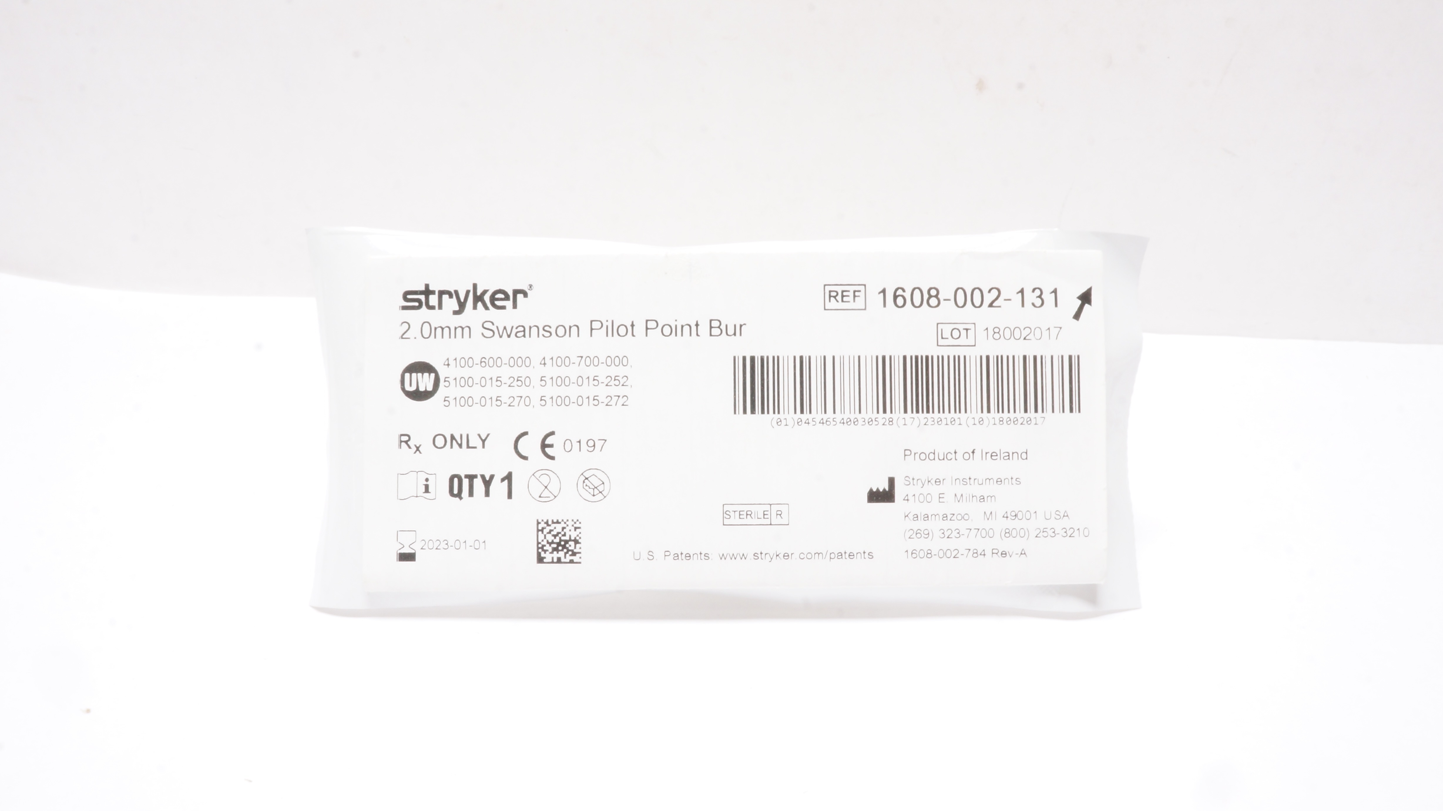 Stryker 1608-002-131 2.0mm Swanson Pilot Point Bur (x)