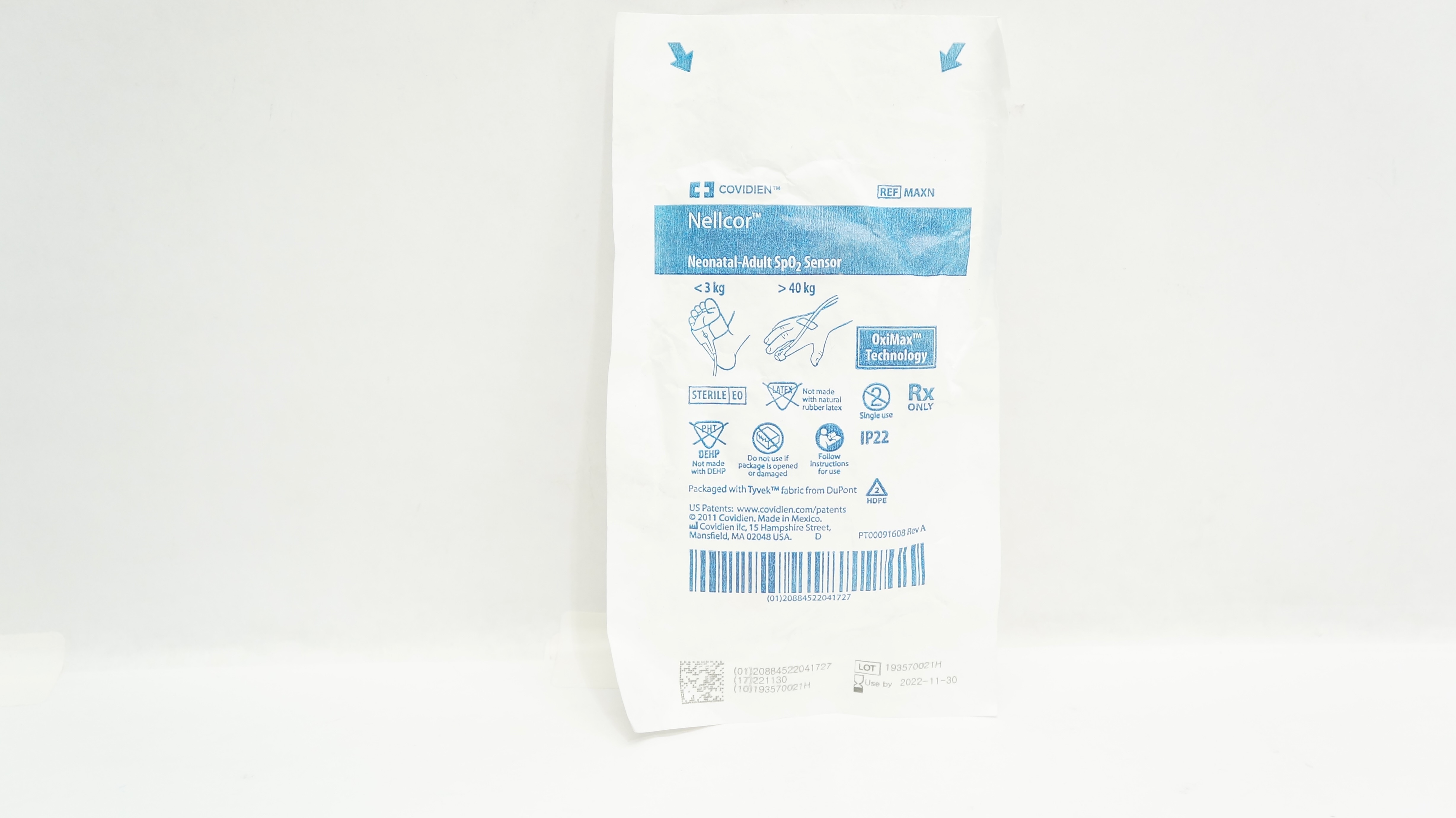 Covidien MAXN Nellcor Neonatal-Adult SpO₂ Sensor <3kg >40kg (x)