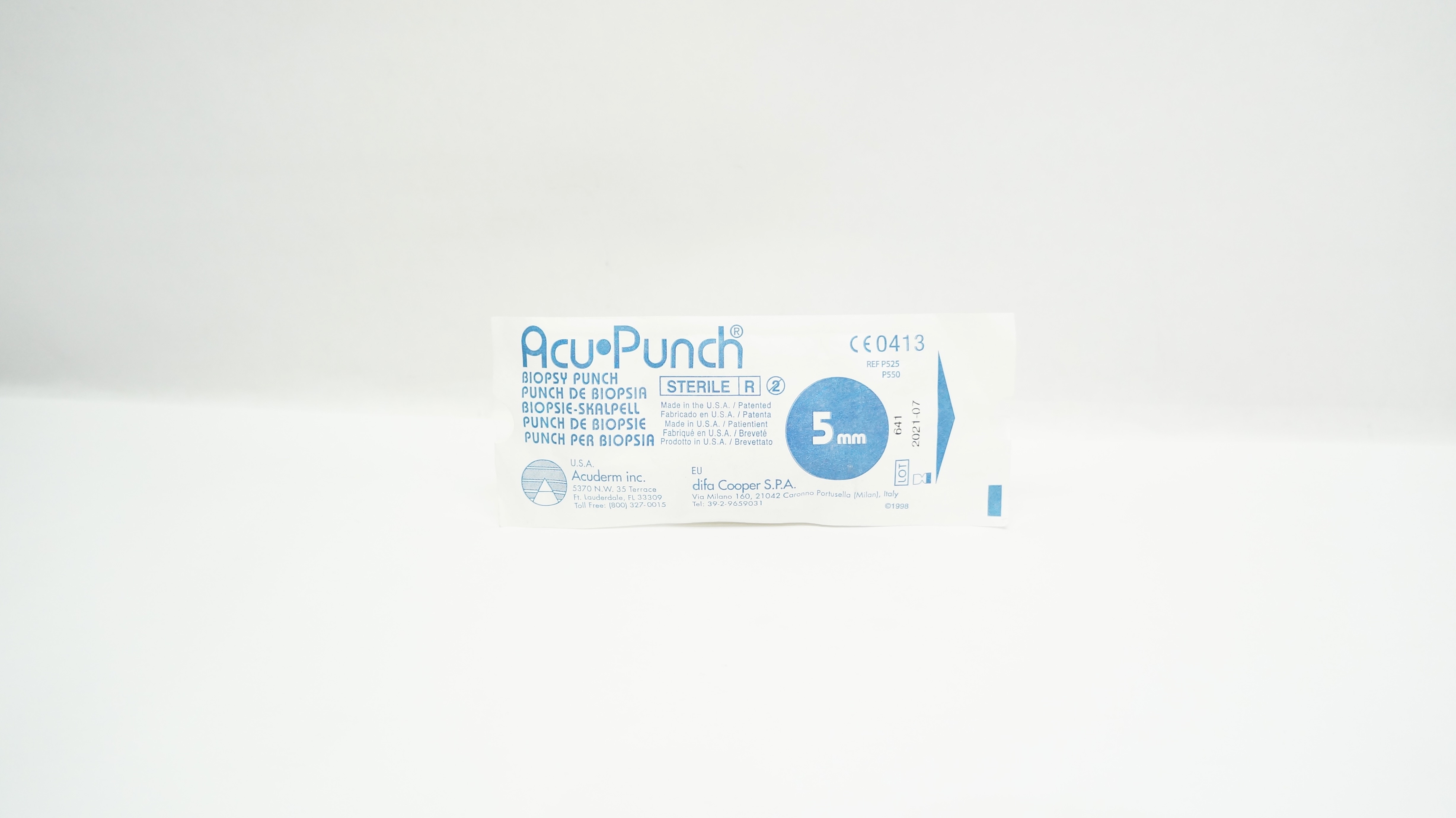 Acuderm P525/P550 Acu Punch Biopsy Punch 5mm (x)