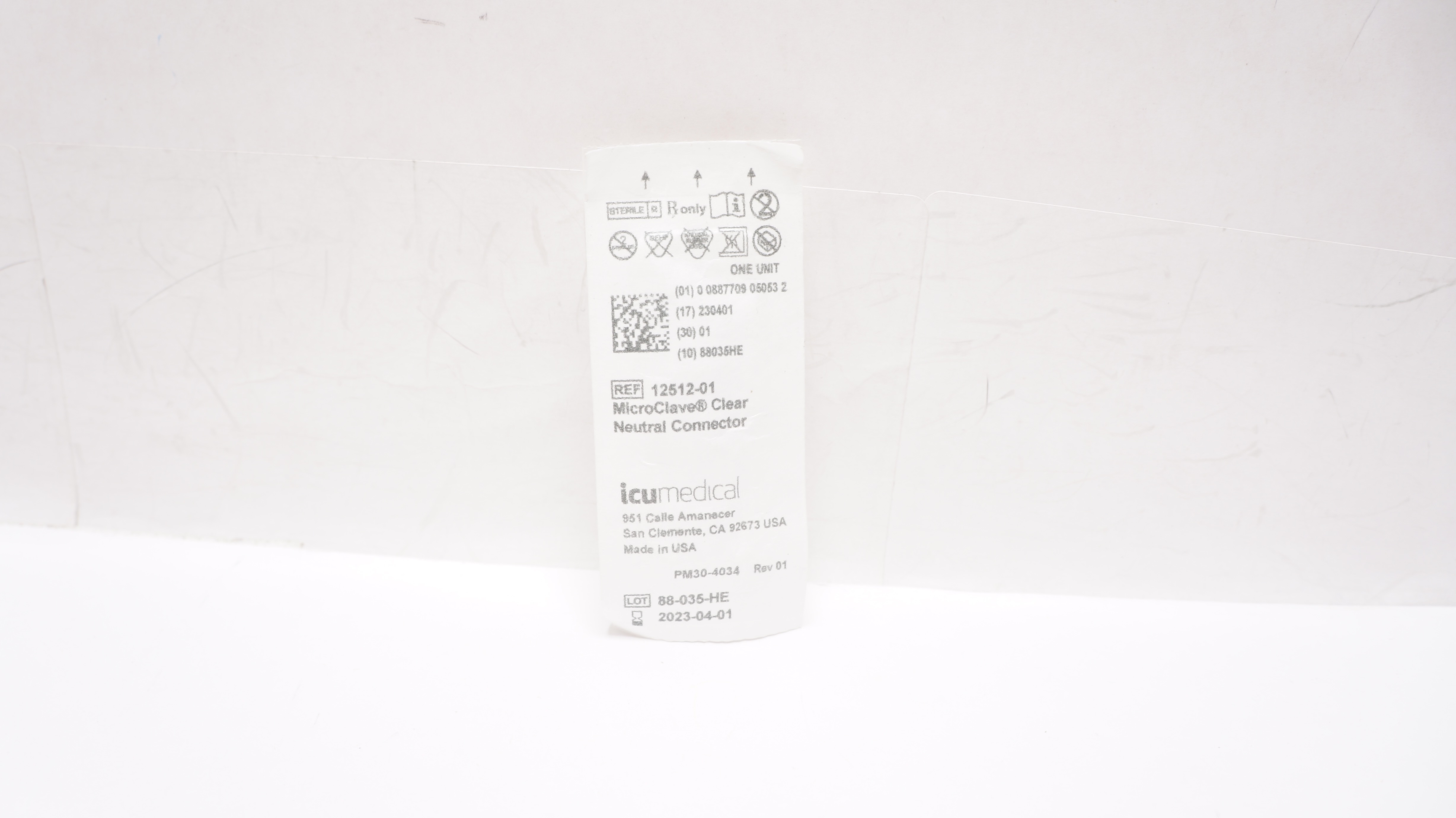 ICU Medical 12512-01 MicroClave Clear Neutral Connector (x)