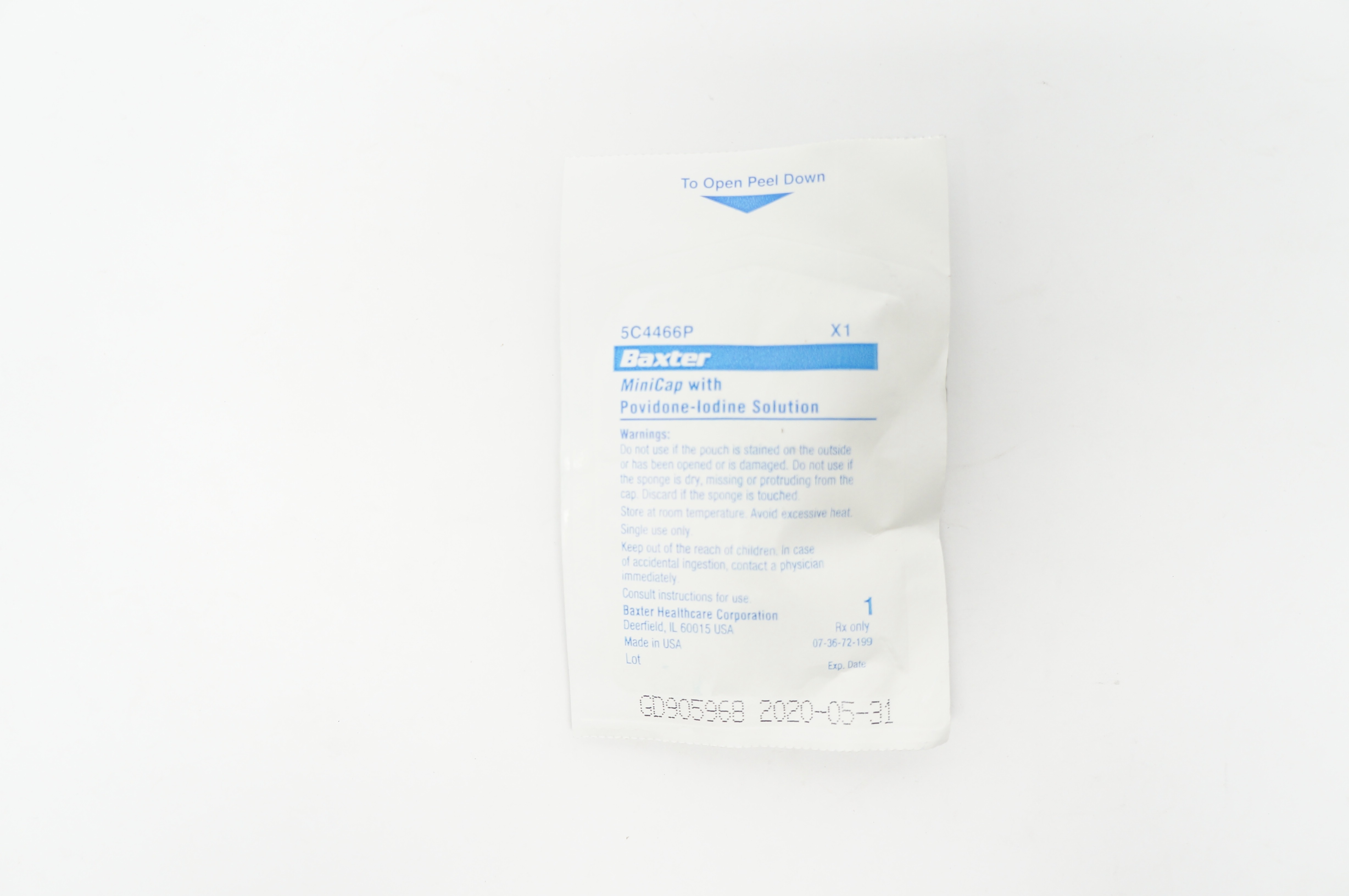 Baxter 5C4466P MiniCap with Povidone-Iodine Solution (x)