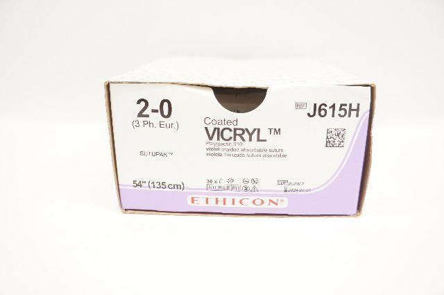 Ethicon J615H 2-0 VICRYL Violet Braided 54inch - Box of 36
