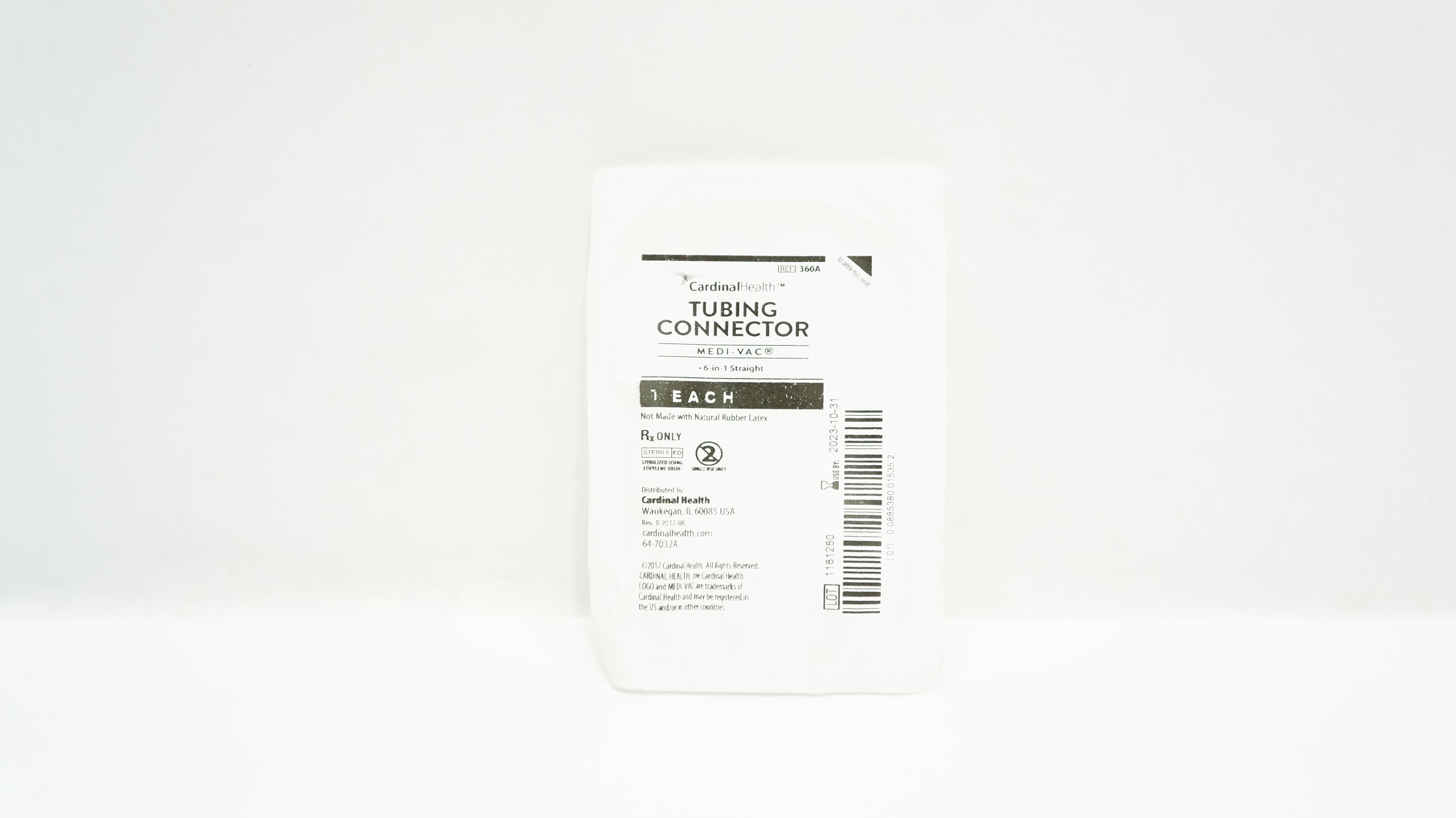 Cardinal Health 360A Tubing Connector Medi-Vac 6-in-1 Straight