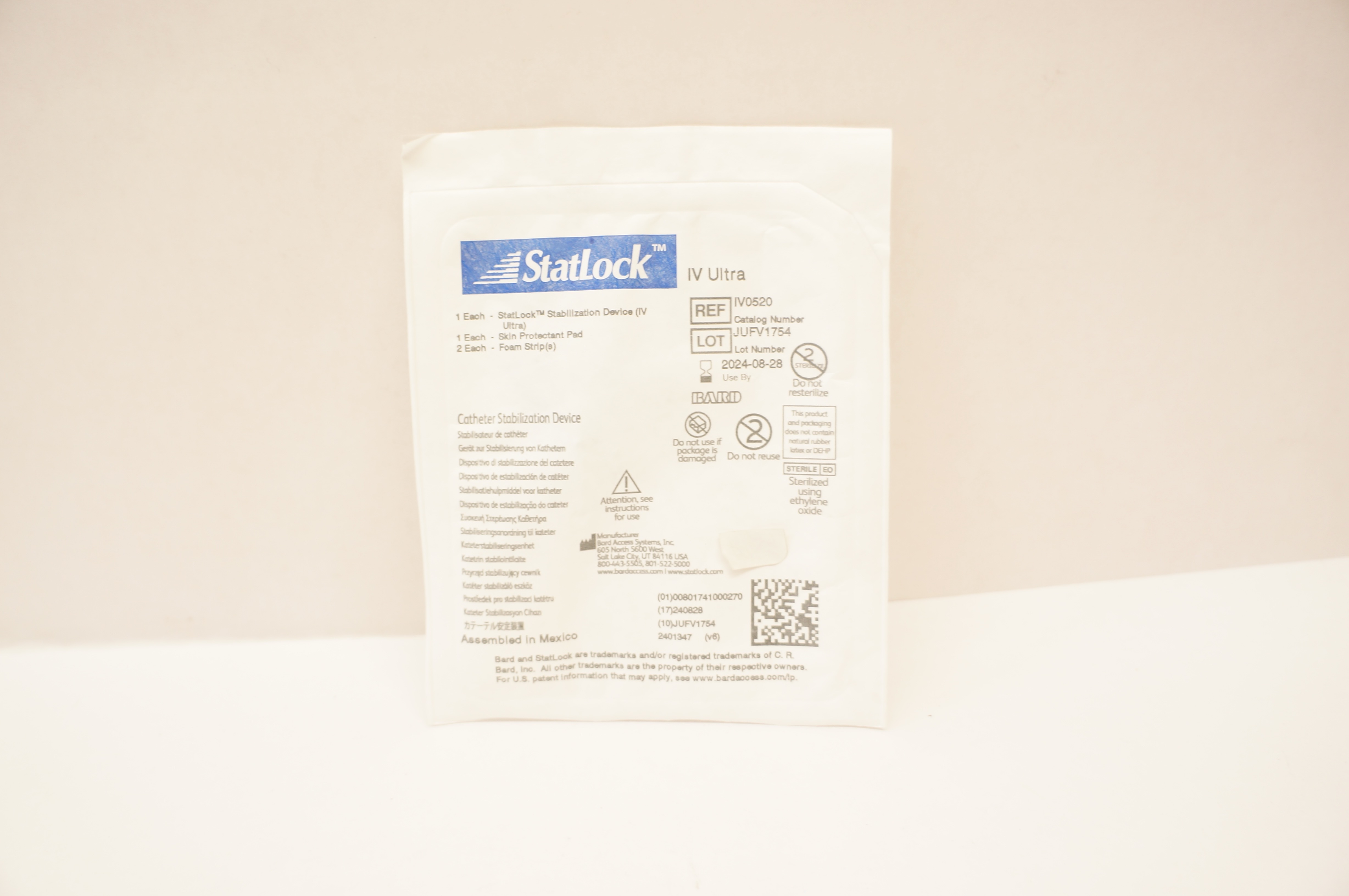 Bard IV0520 StatLock Cath. Stabilization Device IV Ultra