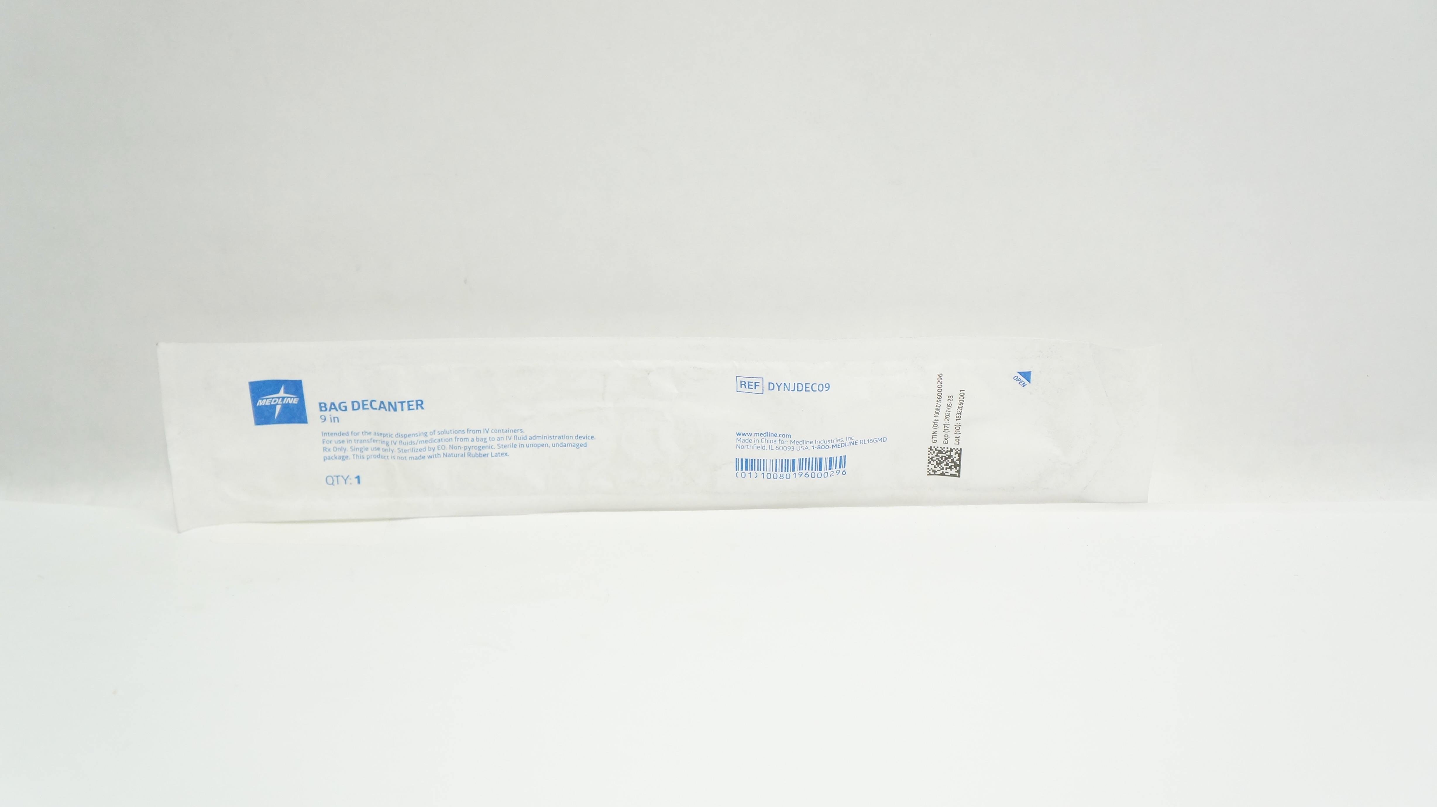 Medline DYNJDEC09 Bag Decanter 9 inch