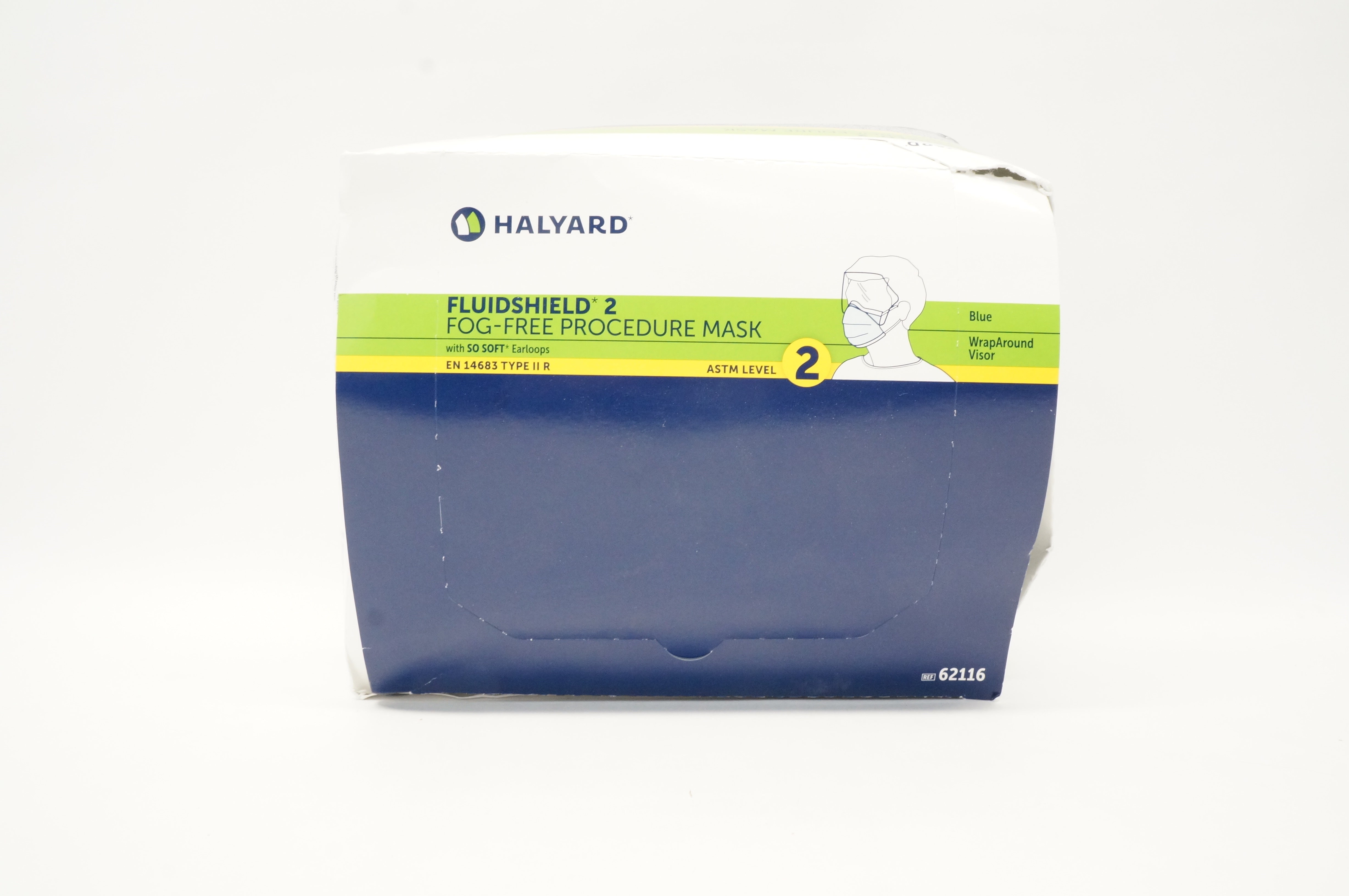 Halyard 62116 FLUIDSHIELD Level 2 Fog-Free Procedure Mask - Box of 25