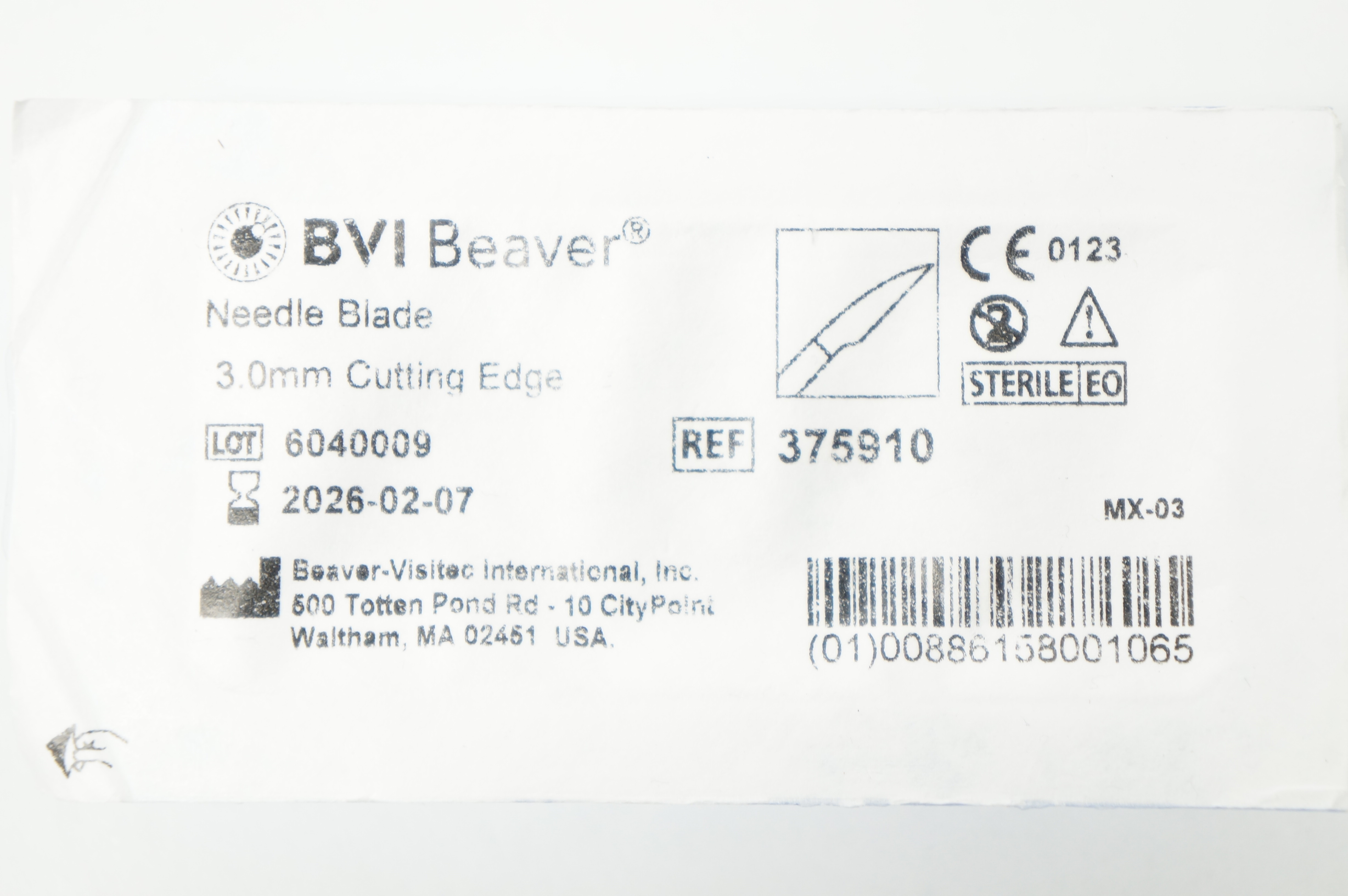 BVI Beaver 375910 Ndle Blade 3.0mm Cutting Edge