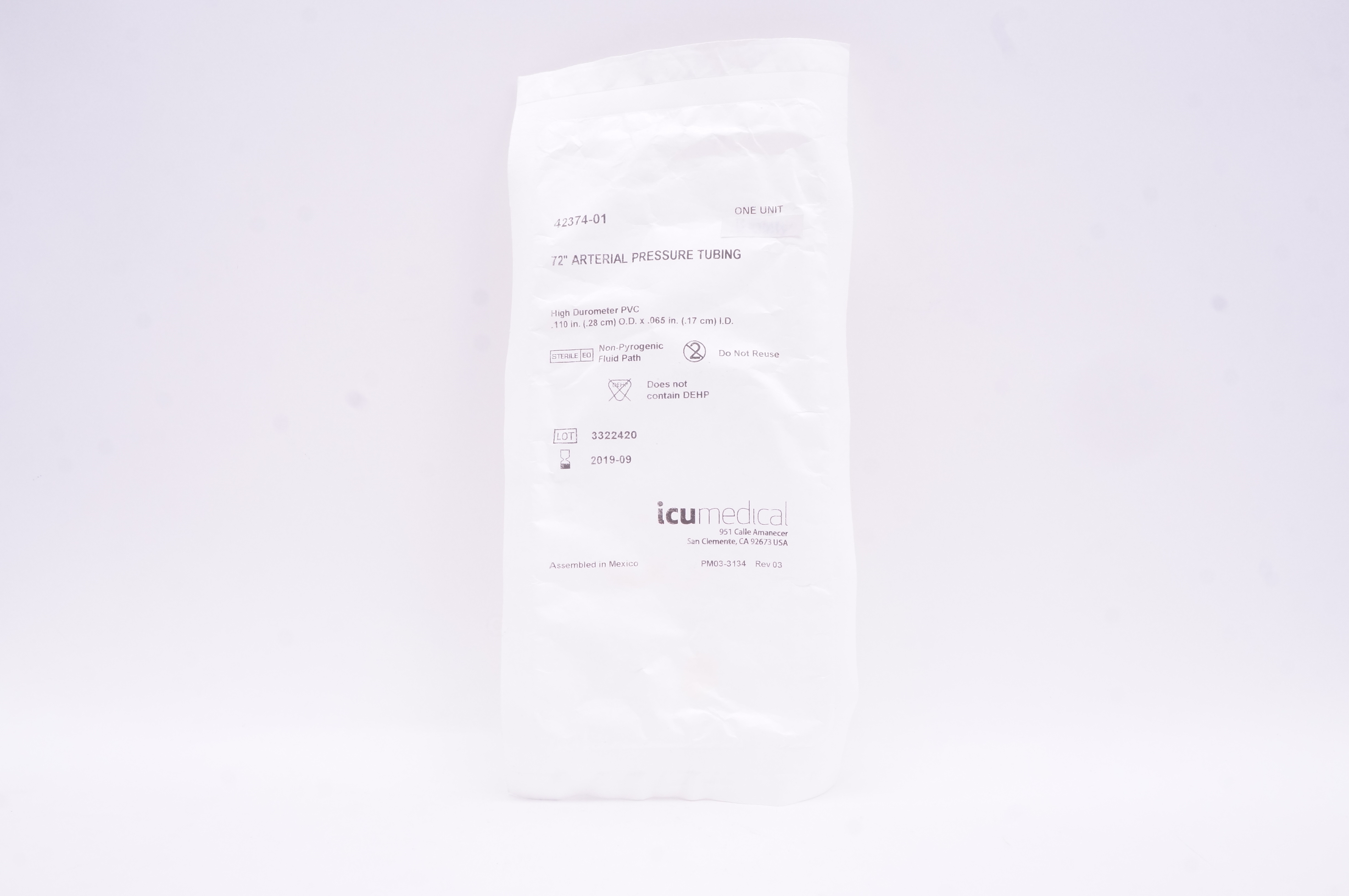 ICU Medical 42374-01 Arterial Pressure Tubing 72 inch (x)