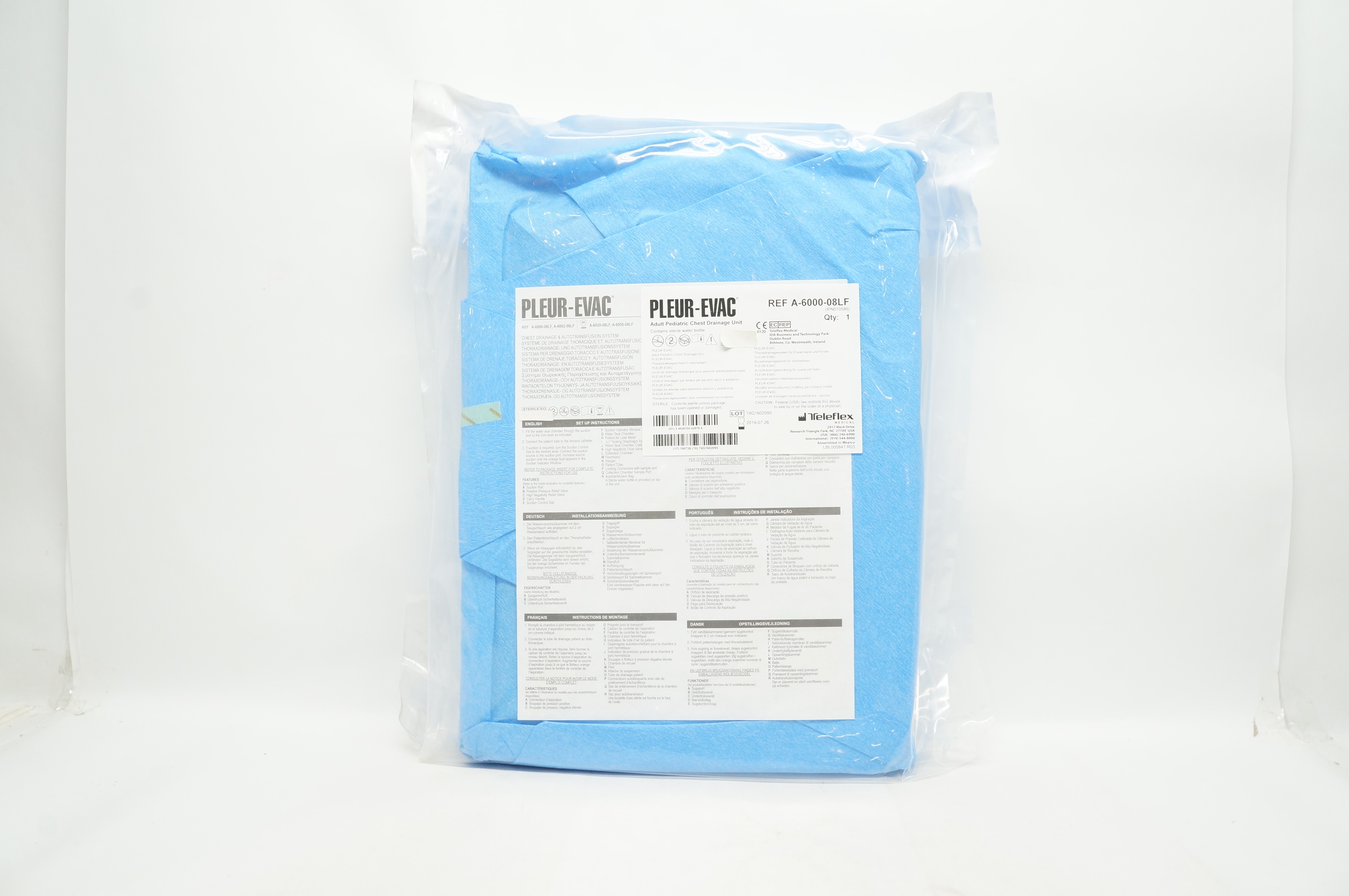 Teleflex A-6000-08LF Pleur-Evac Adult Pediatric Chest Drainage Unit (x)