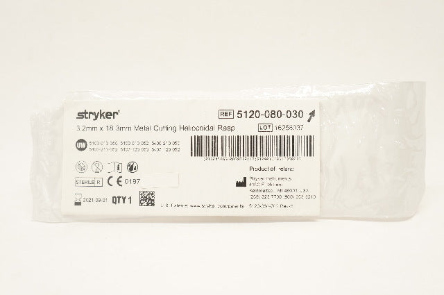 Stryker 5120-080-030 Metal Cutting Heliocoidal Rasp 3.2mm x 18.3mm (x)