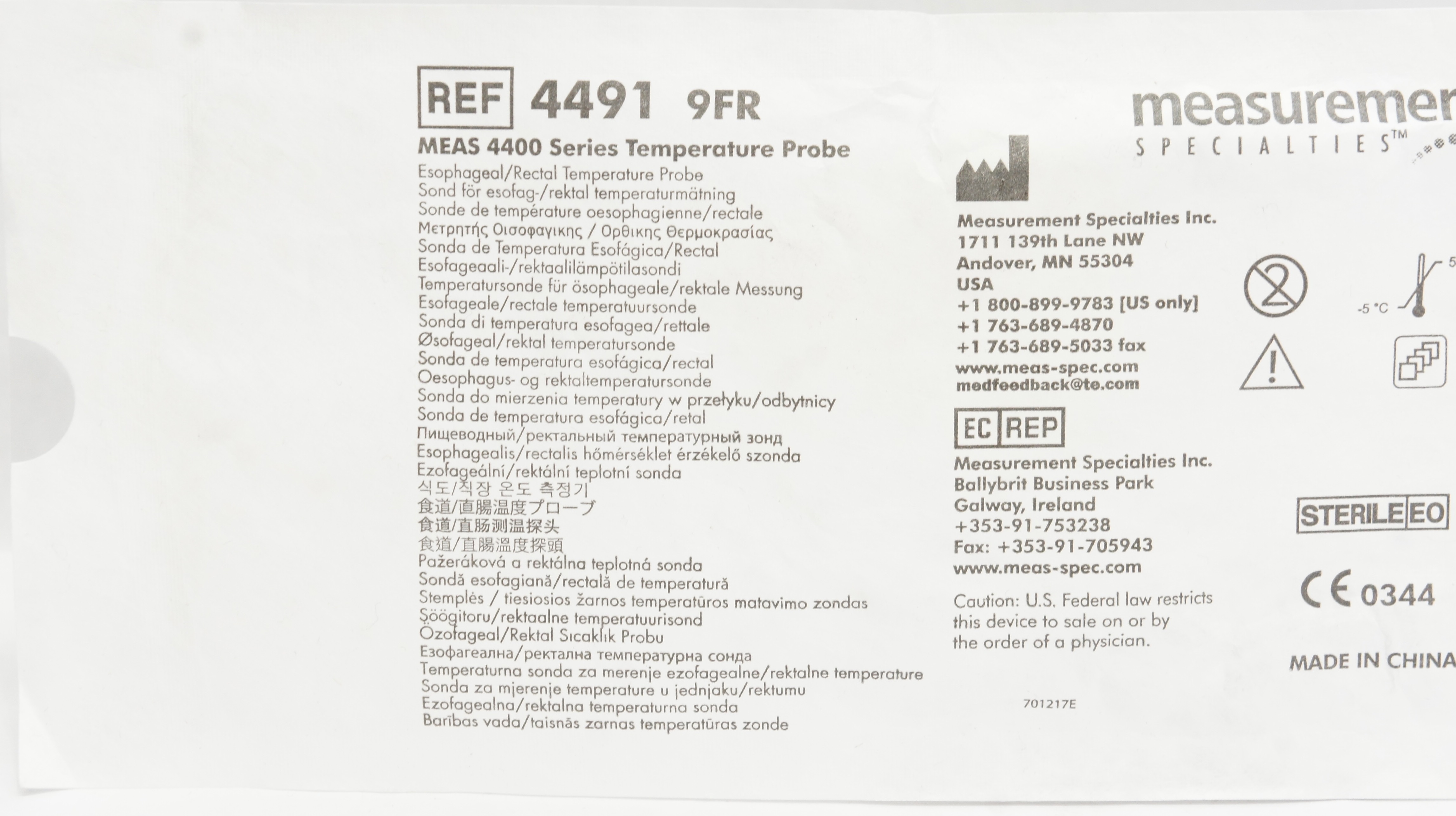 Measurement Specialties 4491 Meas 4400 Series Temperature Probe