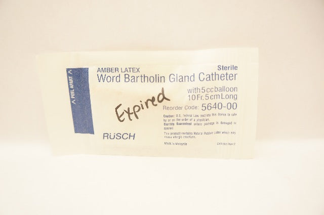 Teleflex 5640-00 Rusch Word Bartholin Gland Cath. w/10Fr x 5cm x 5cc Baloon