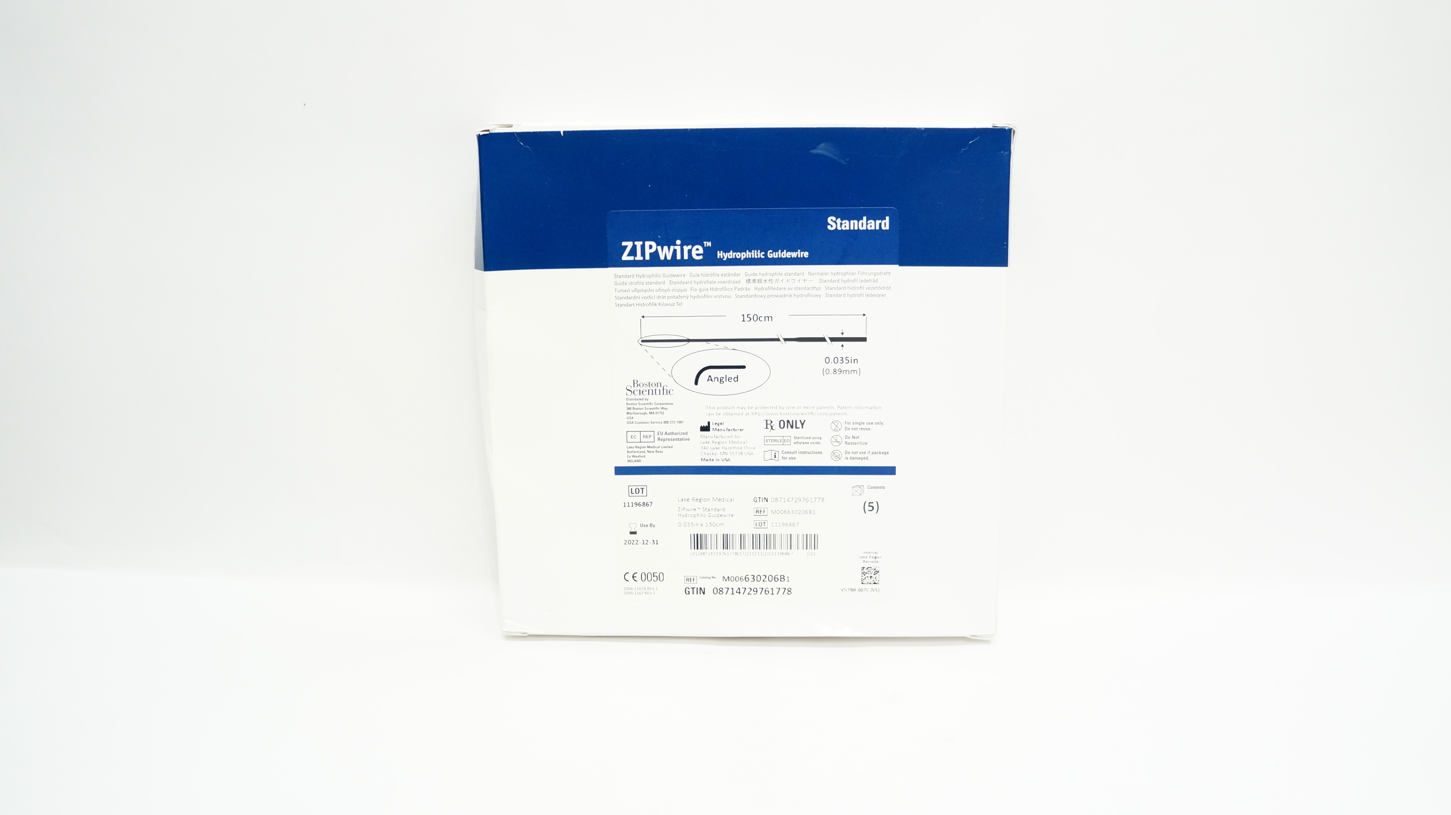 Boston Scientific M006630206B1 ZIPwire Hydrophilic Guide Wire (x) -Box of 5