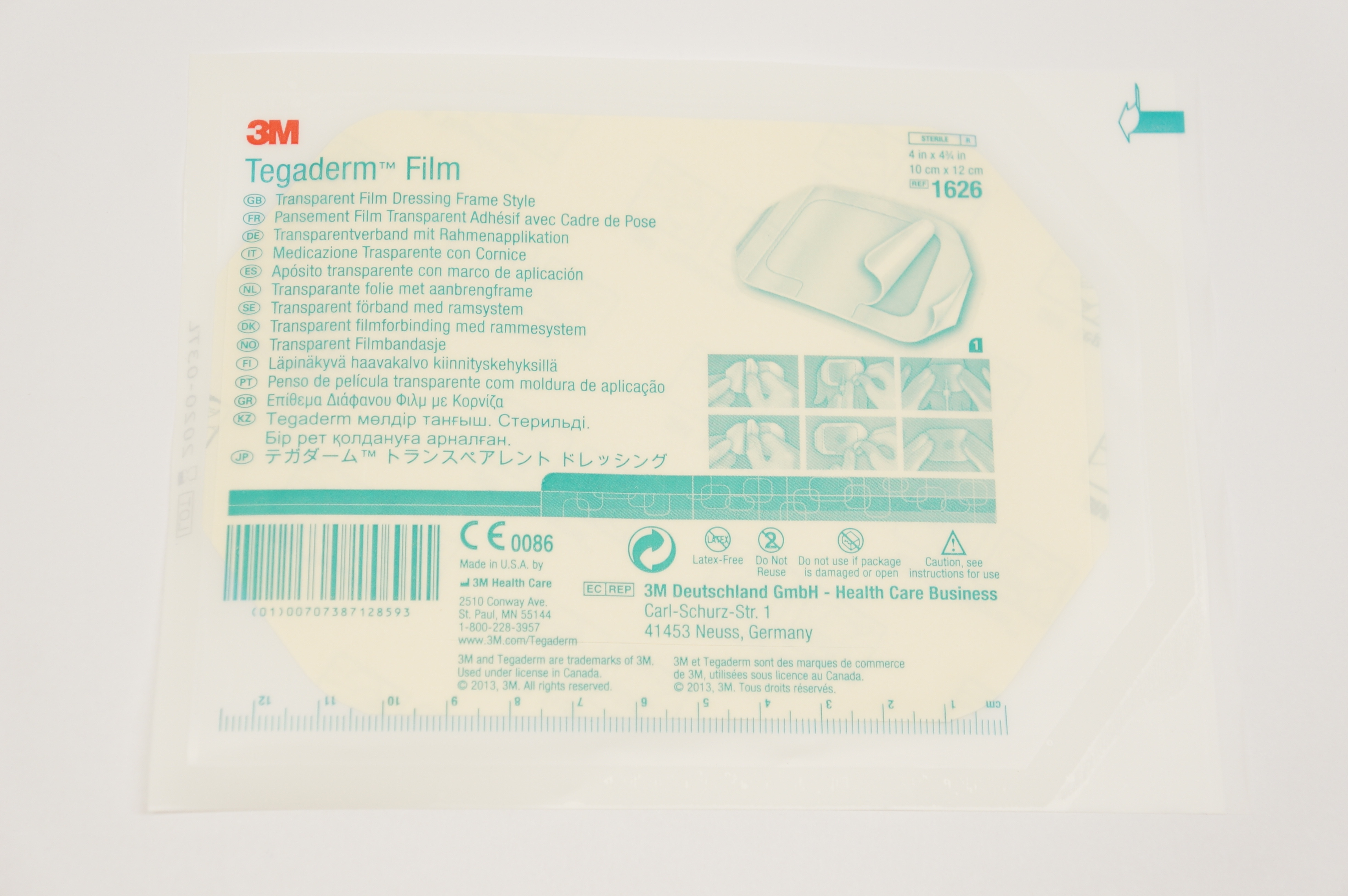 3M 1626 Tegaderm Transparent Film Dressing Frame Style 4in. x 4 3/4in. (x)