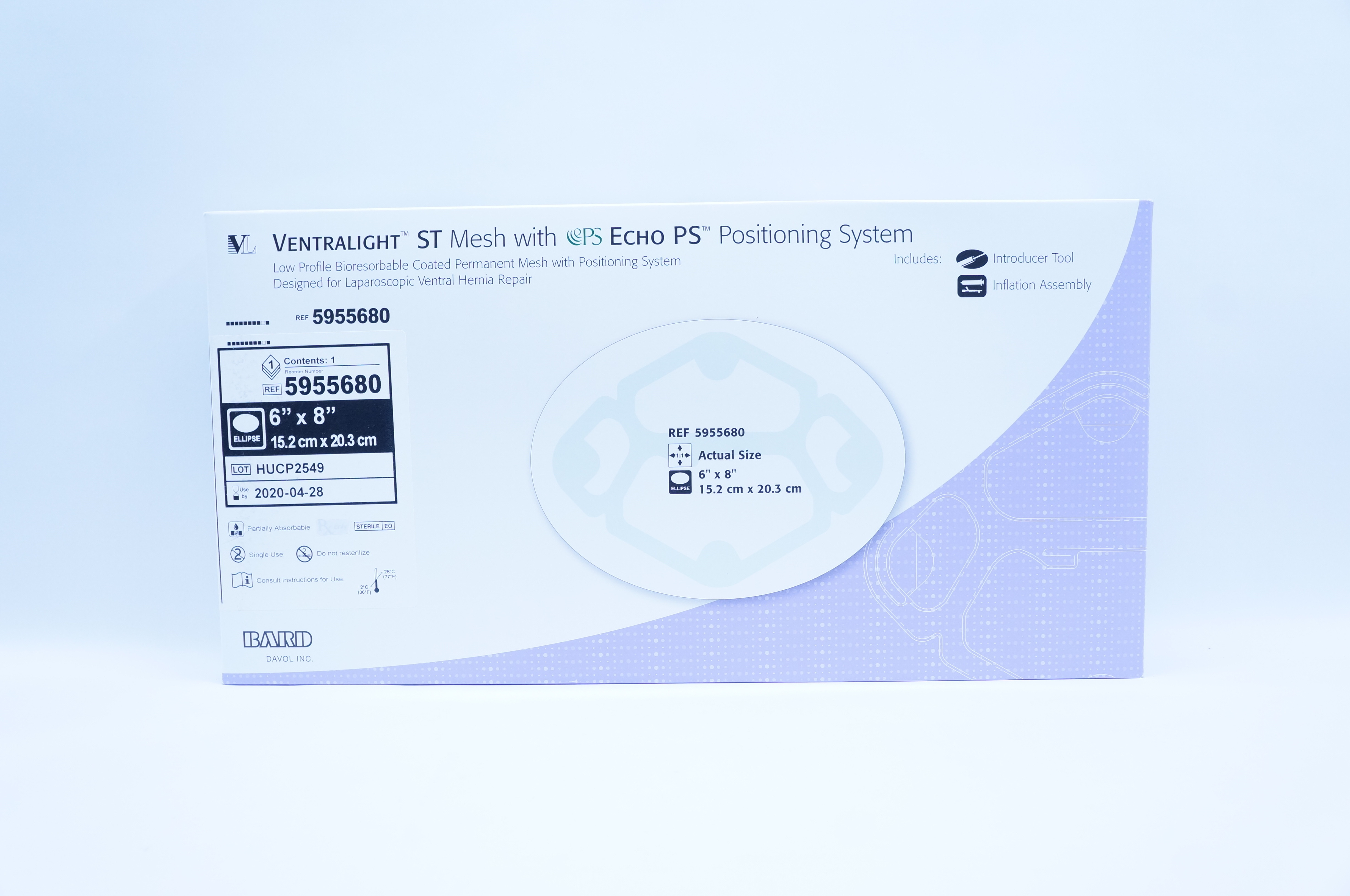 Bard 5955680 Ventralight ST Mesh with PS Echo 6inch x 8inch (x)