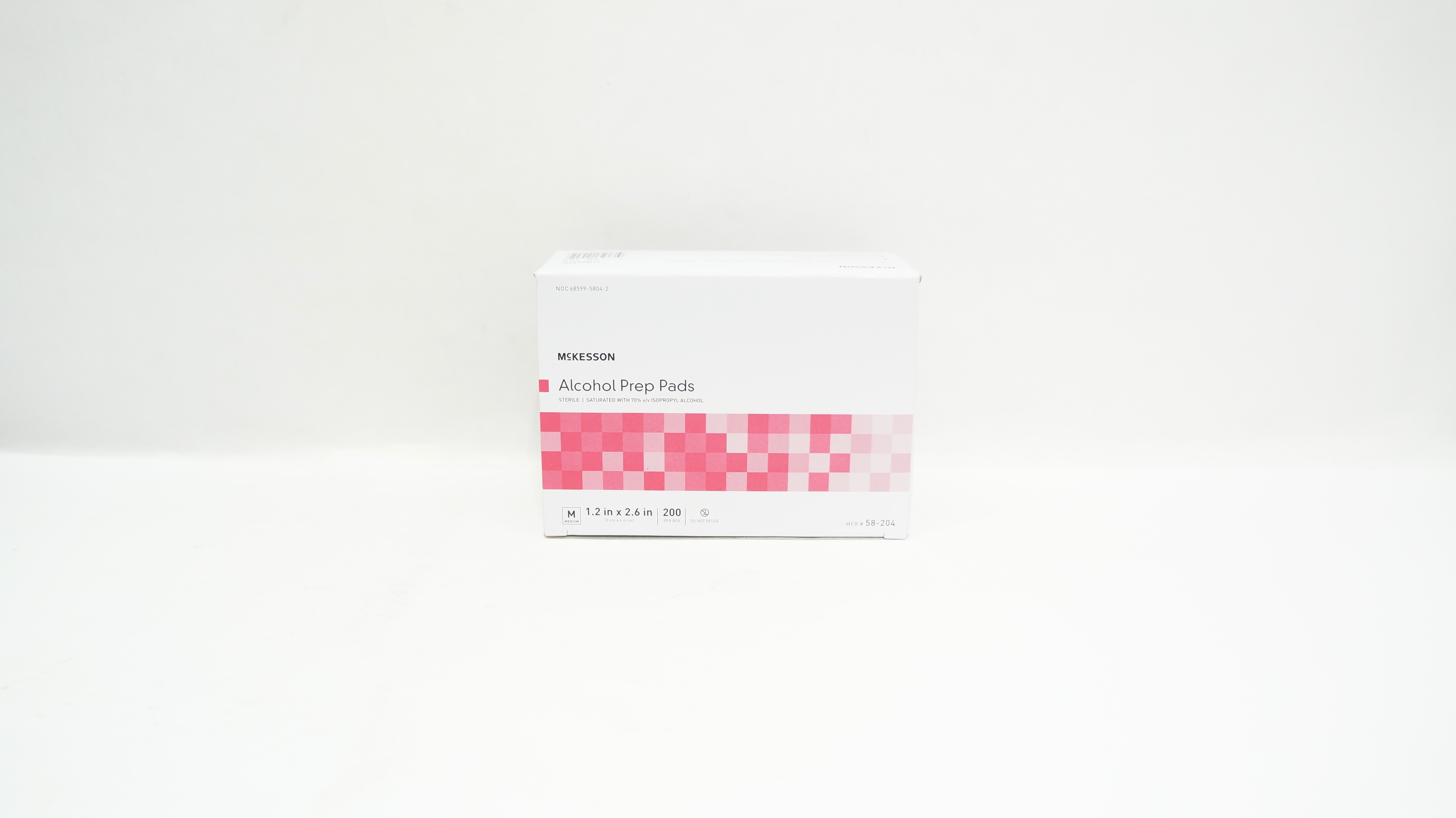 McKesson 58-204 Alcohol Prep Pads, Medium 1.2inch x 2.6inch - Box of 200