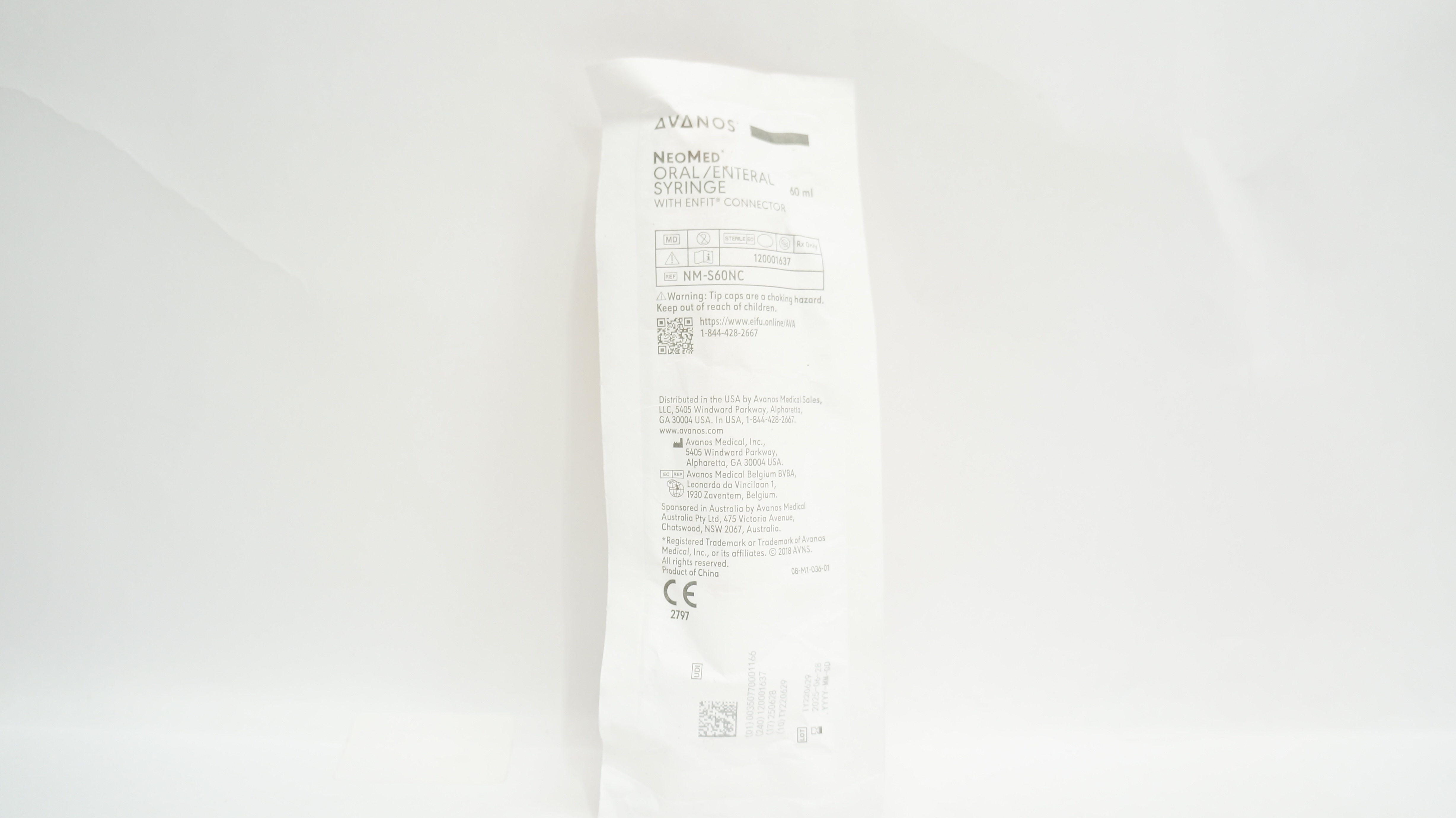 Avanos NM-S60EO NeoMed Oral Syringe for Oral/Enteral Use 60mL