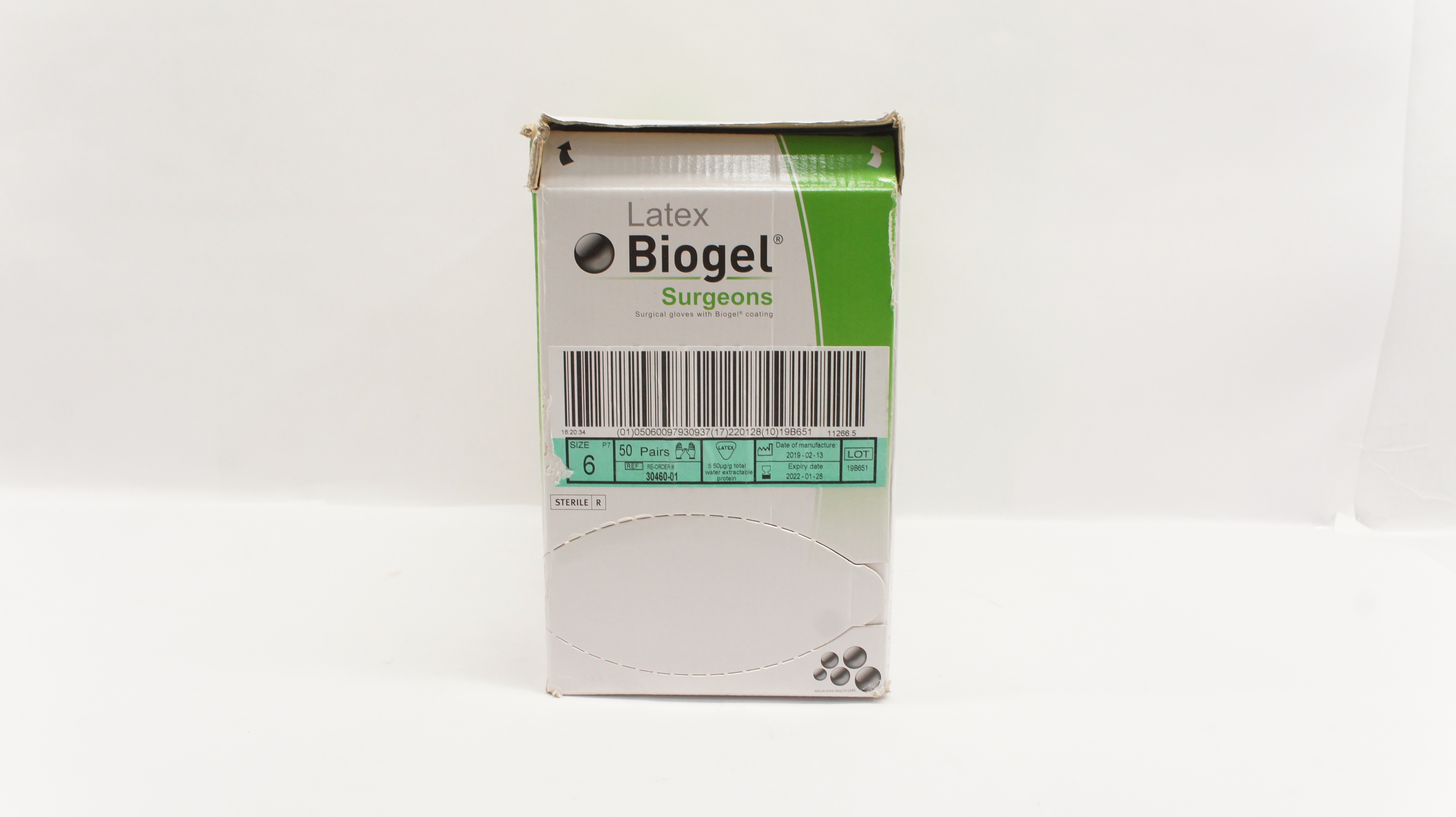 Molnlycke Healthcare 3046001 Biogel Surgical Gloves w/Coating 6 (x