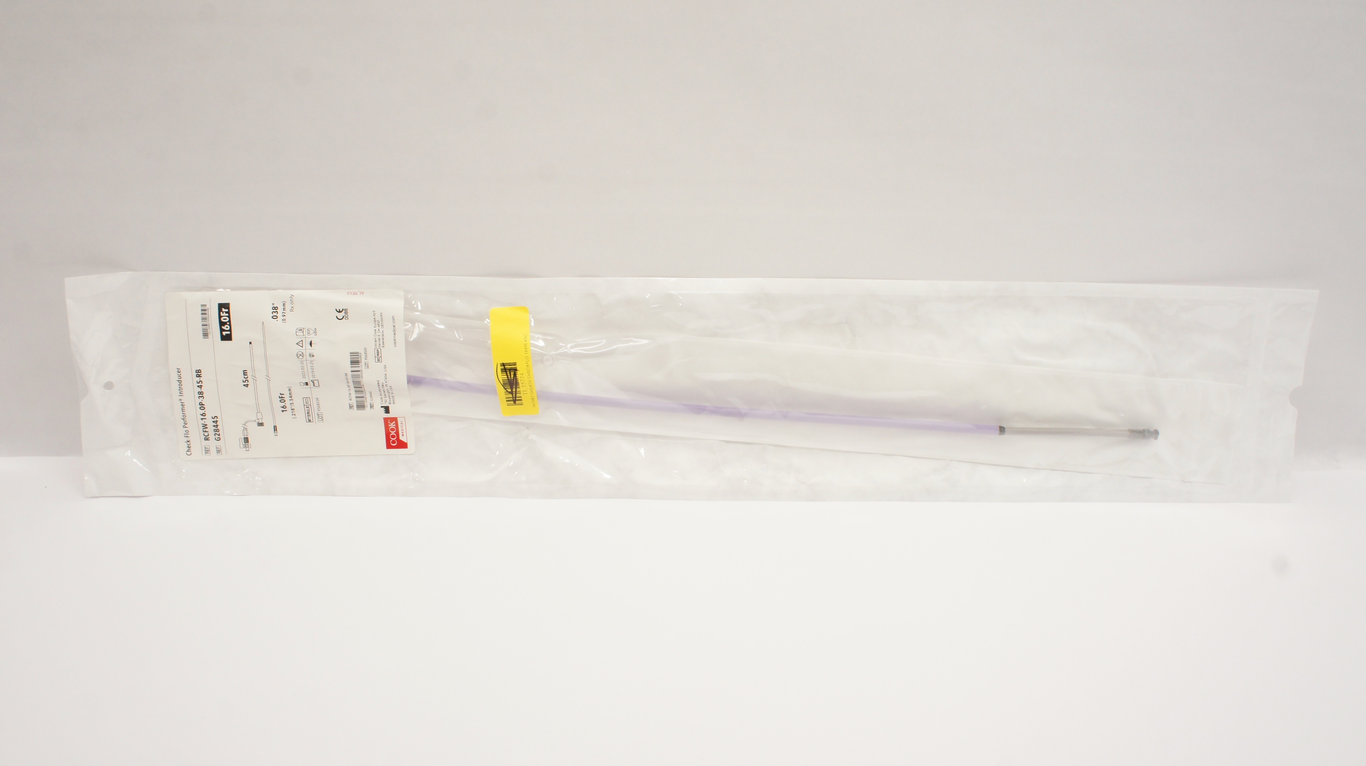 Cook Medical G28445 Performer Check-Flo Introducer 16.0Fr x 45cm x 0.038inch (x)