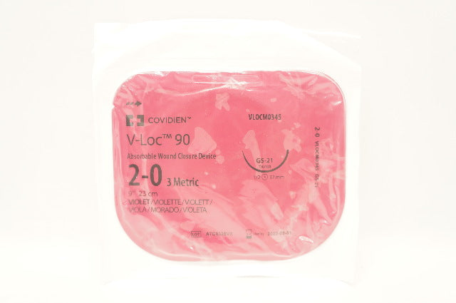Covidien VLOCM0345 2-0 V-Loc 90 Wound Closure GS-21 Taper, 1/2 37mm, 9inch (x)