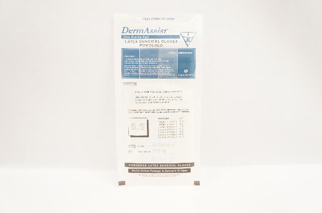 IHC 132650 DermAssist Surgical Gloves Powdered Latex Size 6.5