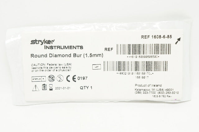 Stryker 1608-6-85 Round Diamond Bur 1.5mm (x)