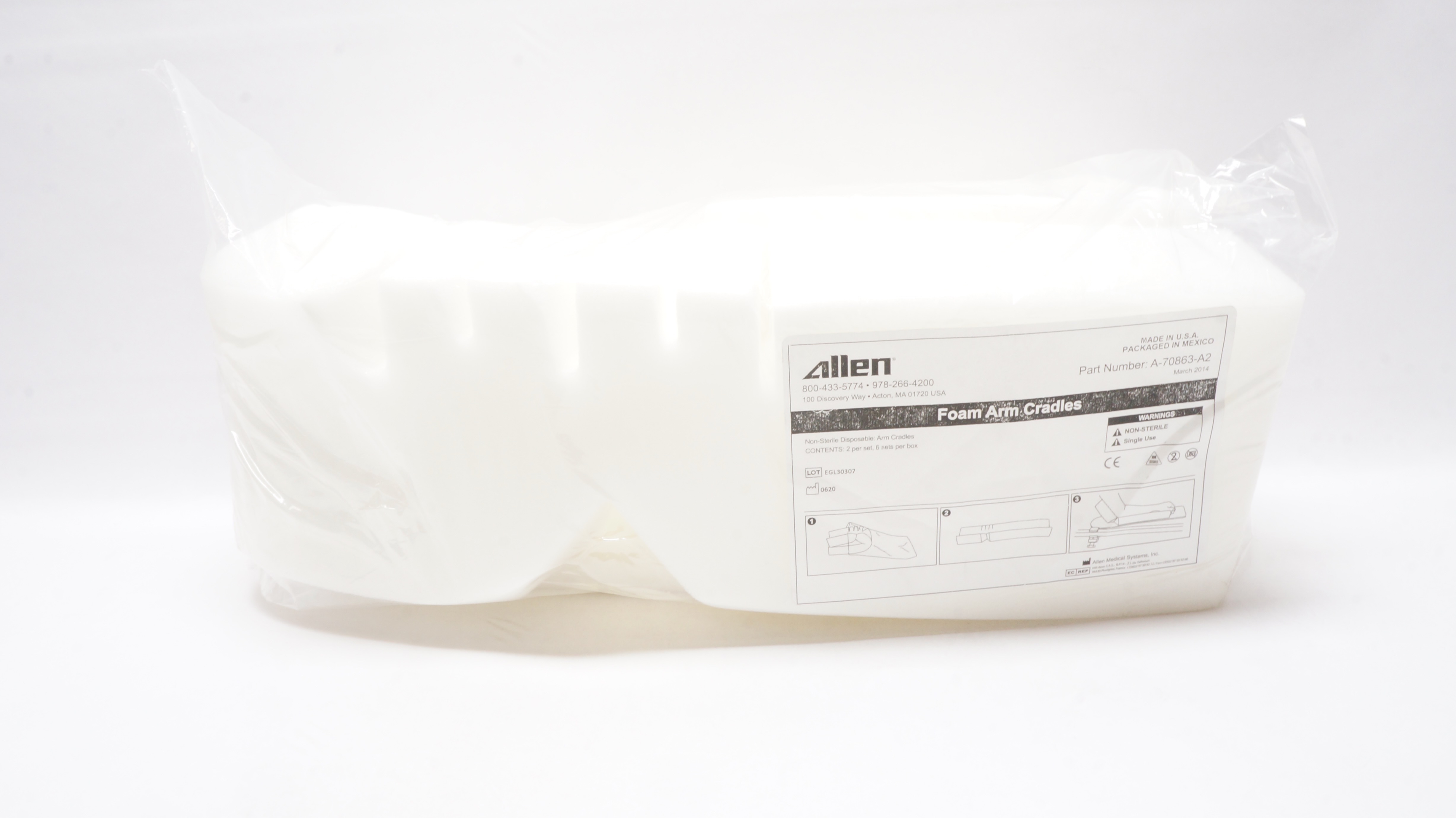 Allen A-70863-A2 Foam Arm Cradles 2 Per Set 6 Sets Per Box