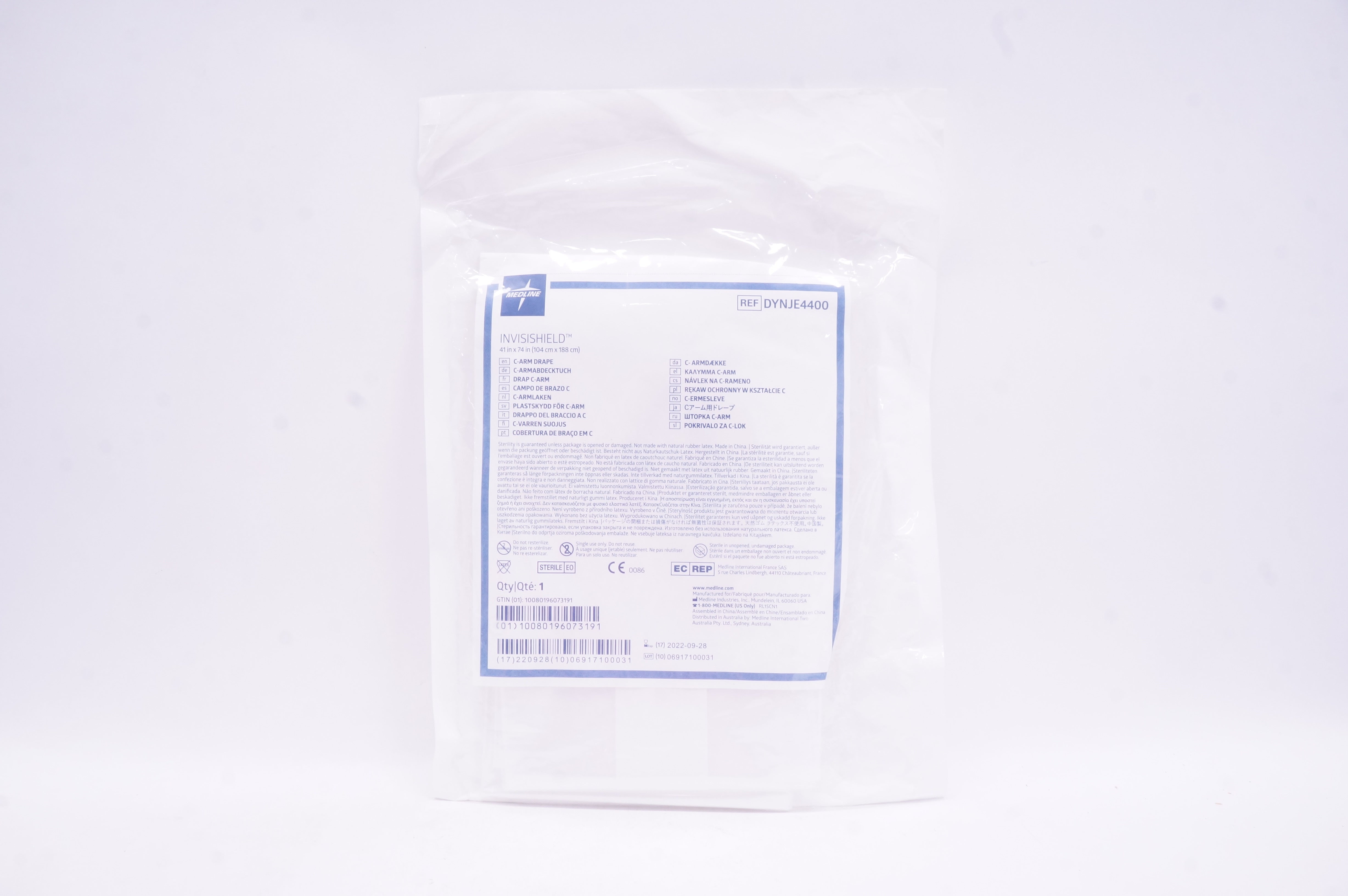 Medline DYNJE4400R Invisishield C-Arm Drape  41 inch x 74 inch