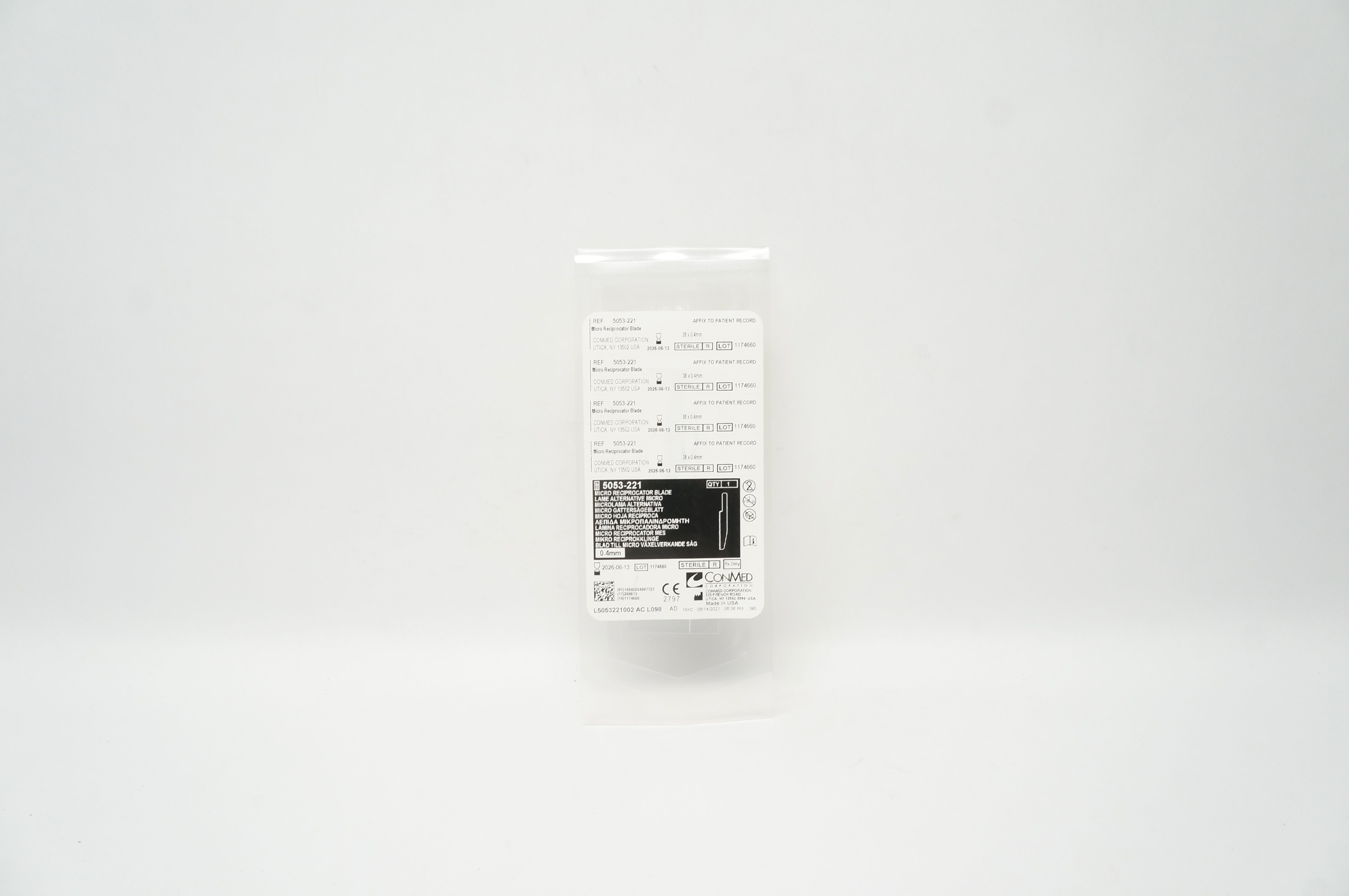 ConMed 5053221 Micro Reciprocator Blade 38 x 0.4mm