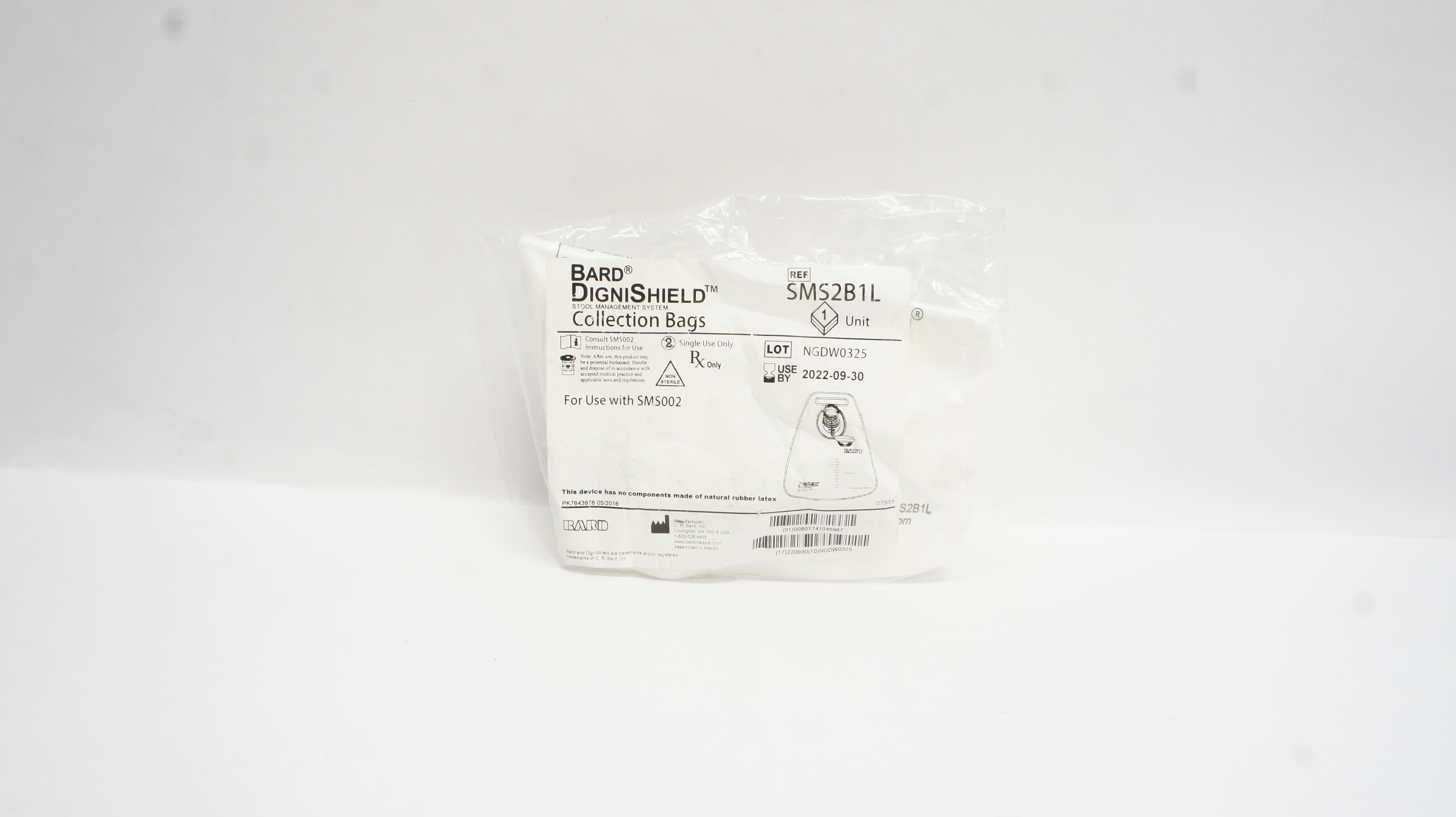 Bard SMS2B1L DigniShield Stool Management System Collection Bags (x)