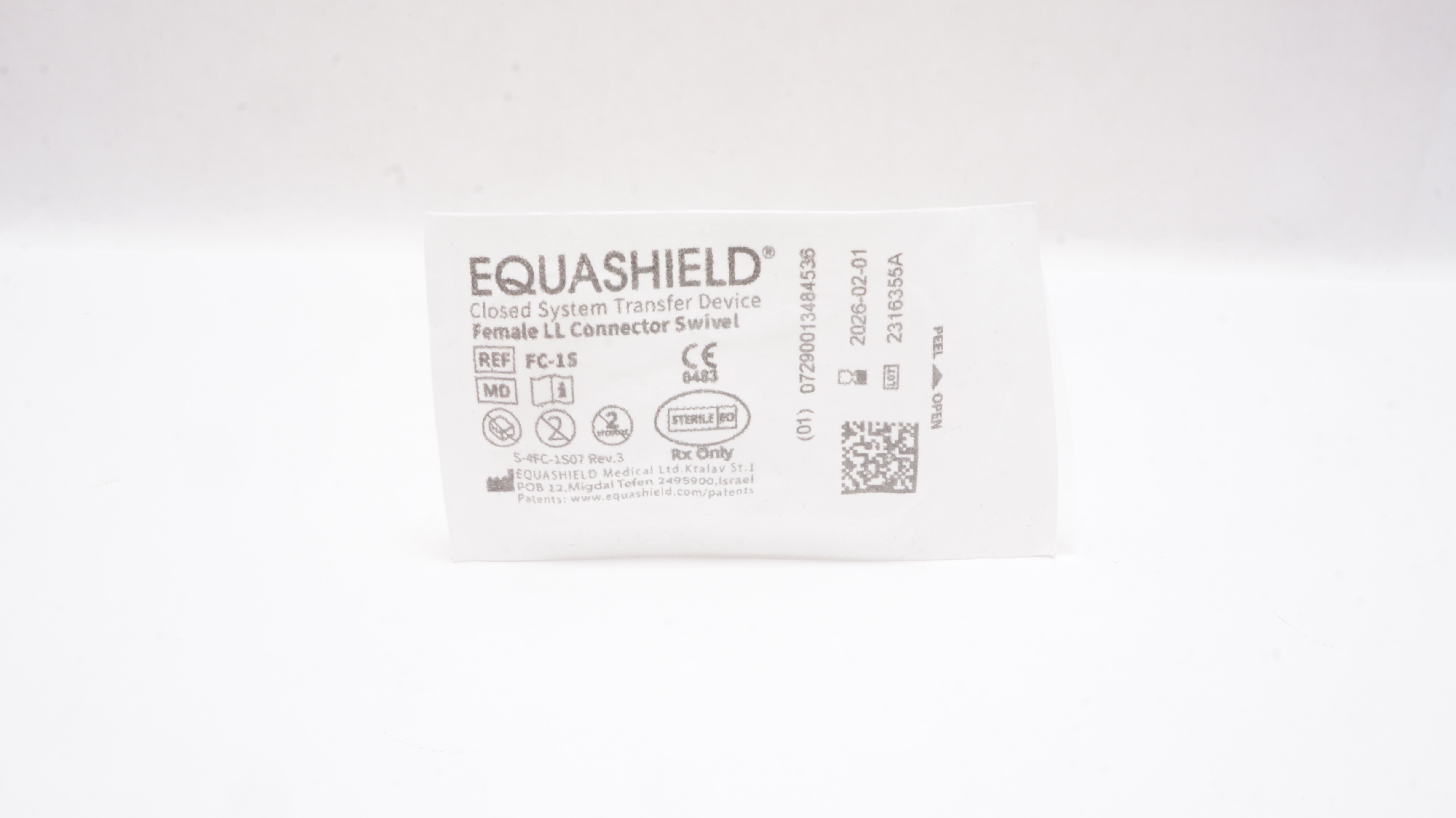 Equashield Medical FC1S Closed System Drug Transfer Device Female LL
