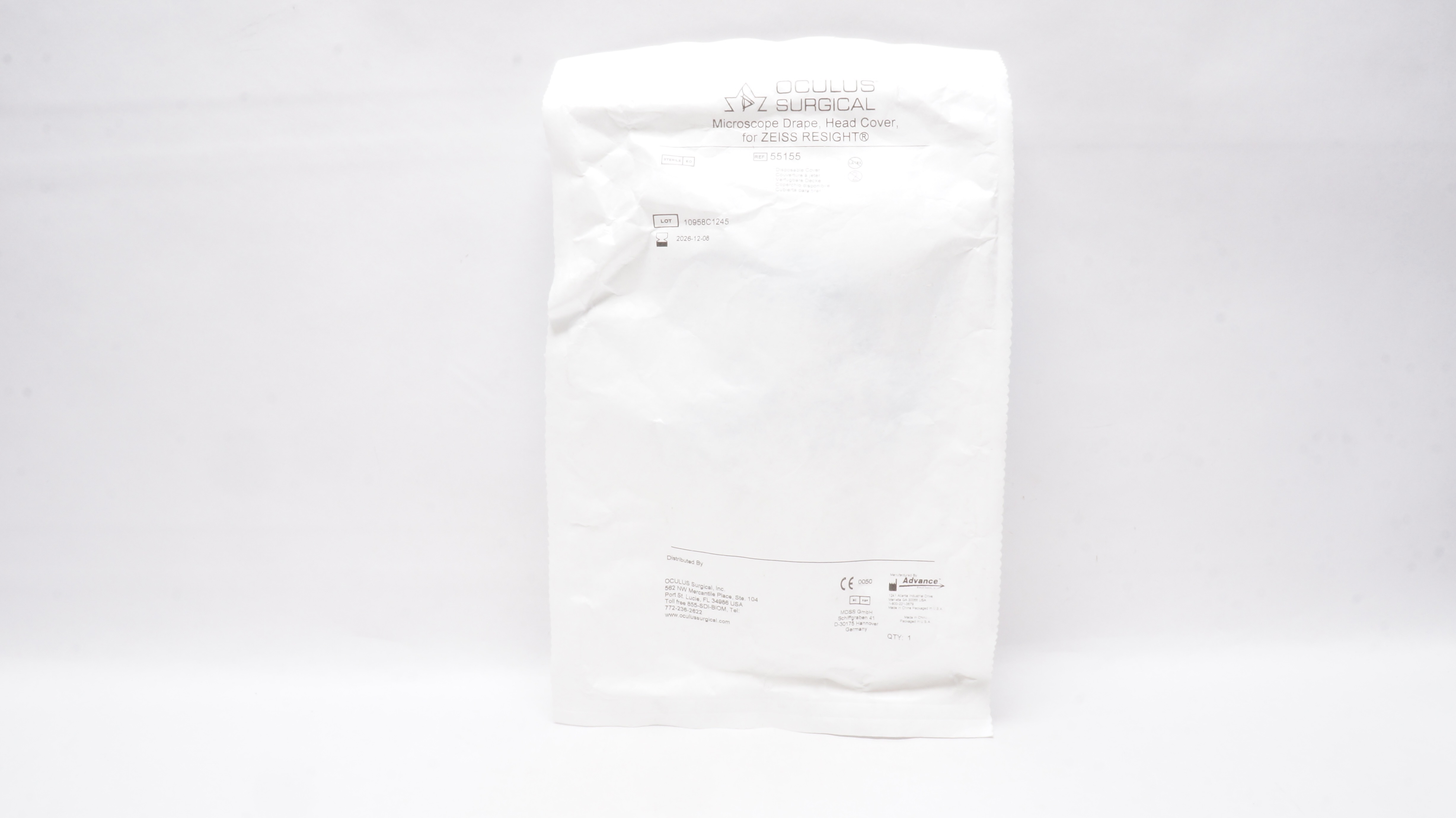 Advance 55155 Oculus Surgical Microscope Drape,Head Cover,for Zeiss Resight
