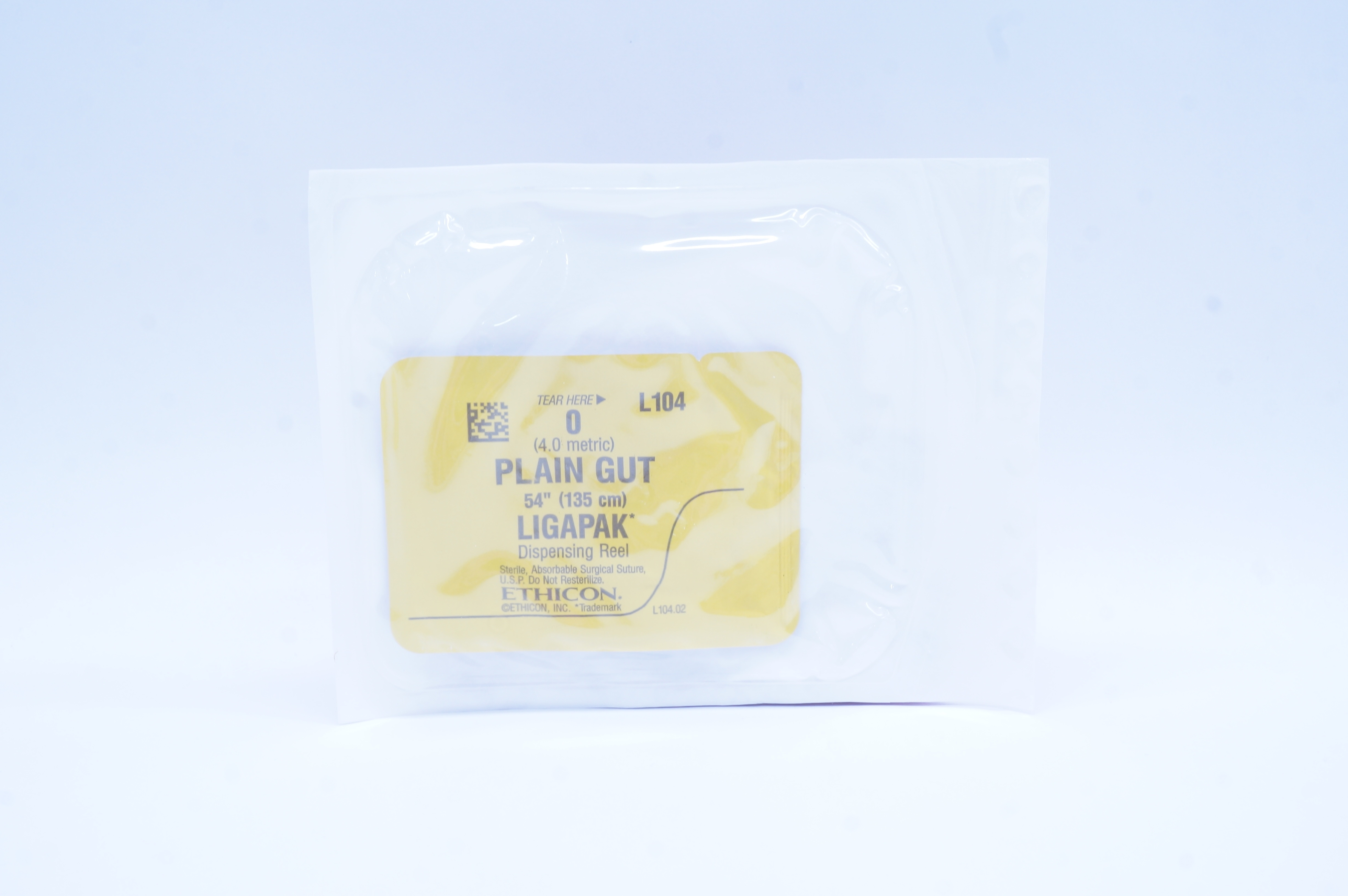 Ethicon L104 0 Plain Gut Sterile Surgical Stre Ligapak Dispensing Reel, 54 inch