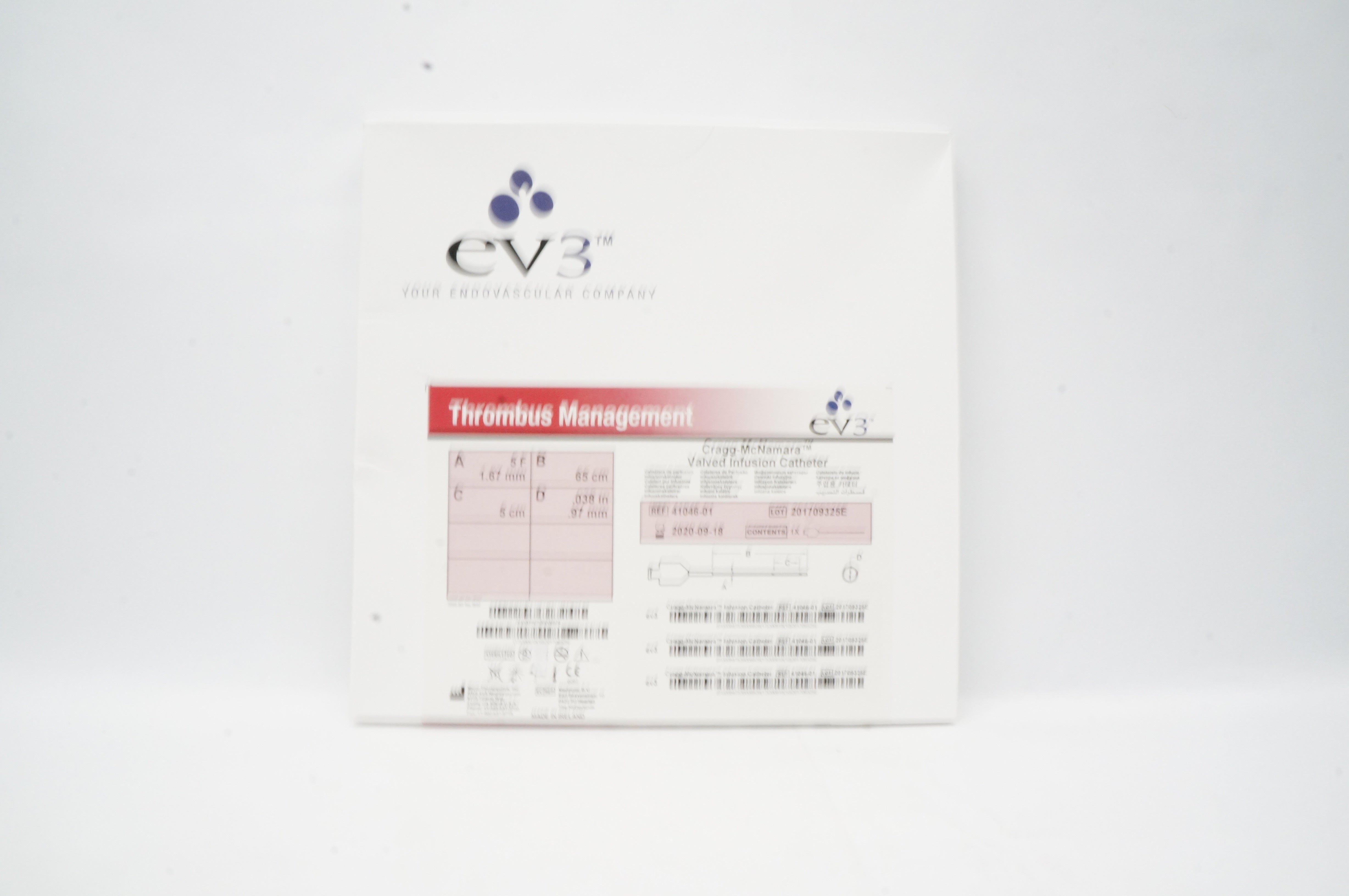 EV3 Neurovascular 41046-01 Cragg-McNamara Valved Infusion Cath. 5F x 1.67mm (x)