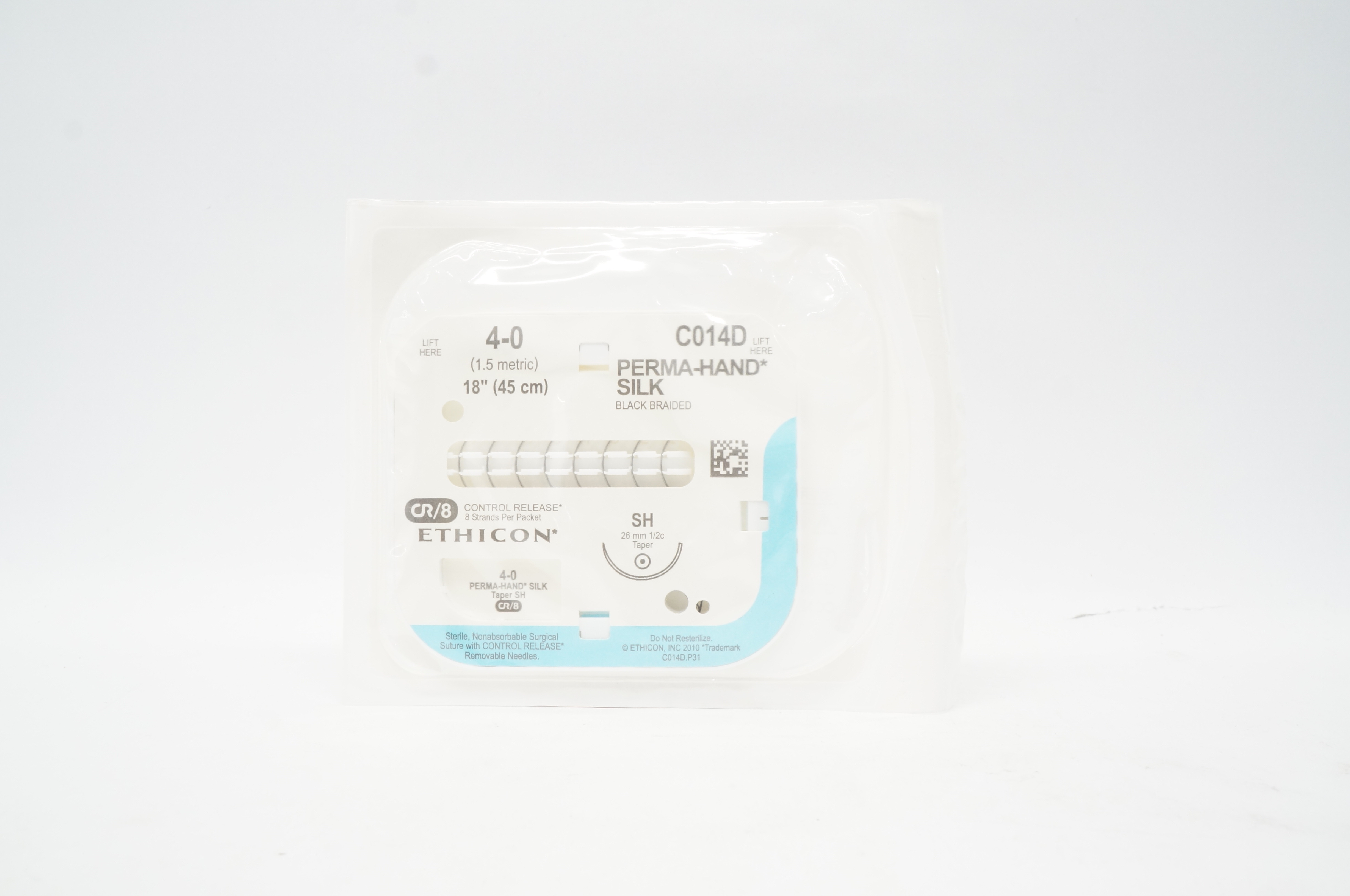 C013d Ethicon C014D 4-0 Perma-Hand Silk Surgical Stre SH 26mm 1/2c Taper, 18 ...
