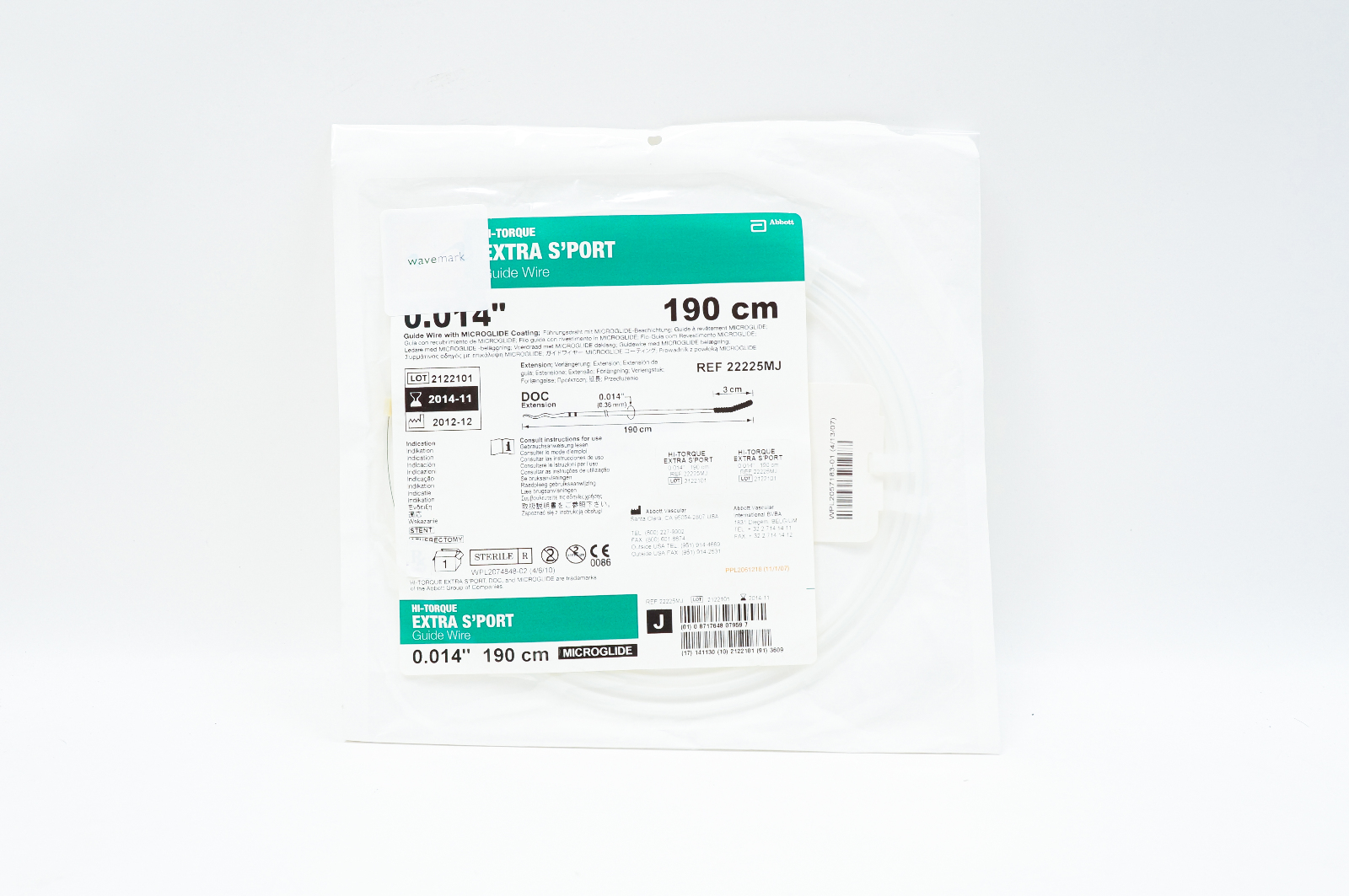 Abbott 22225MJ Hi-Torque EXTRA S'Port Guide Wire 0.014inch x 190cm (x)