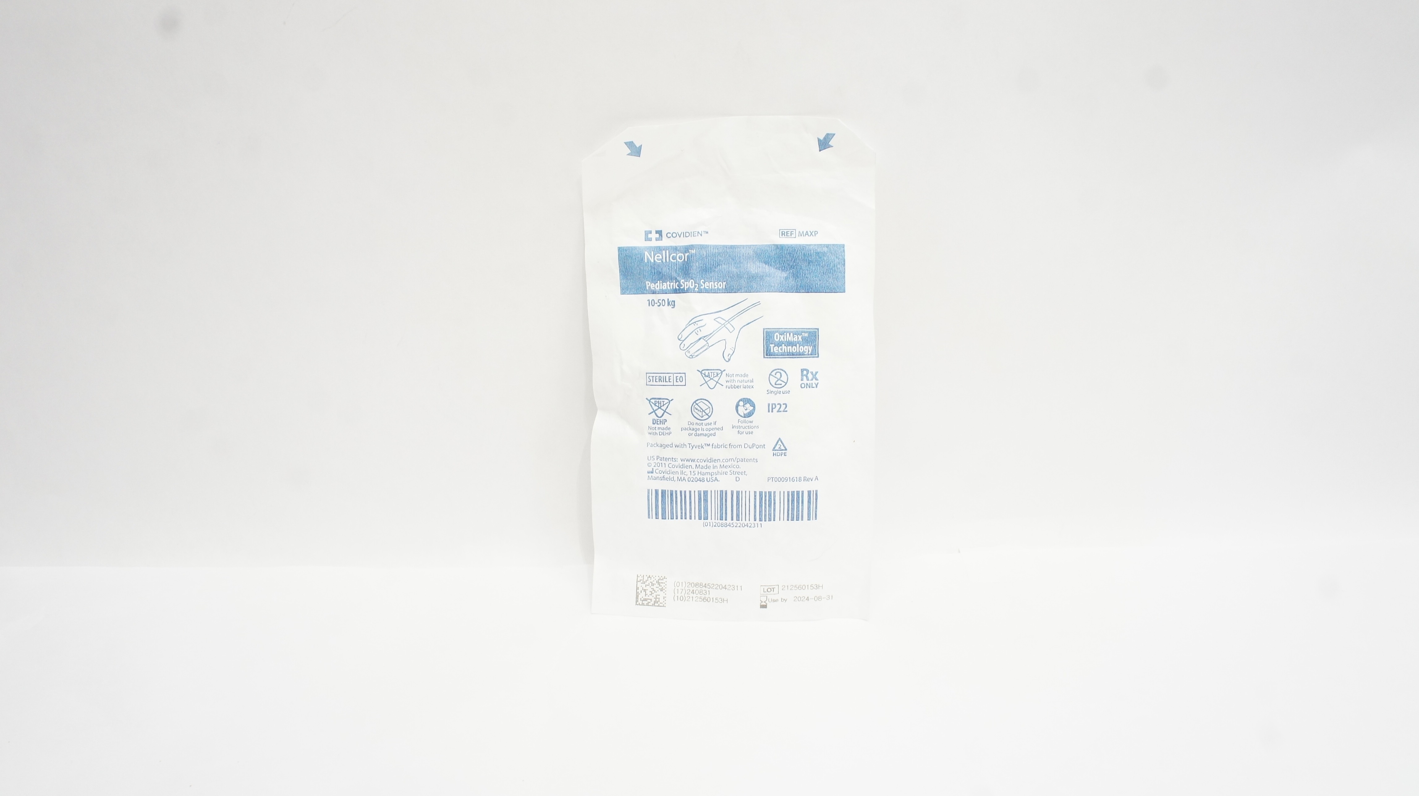 Covidien MAXP Nellcor Pediatric SpO2 Sensor, 10-50kg