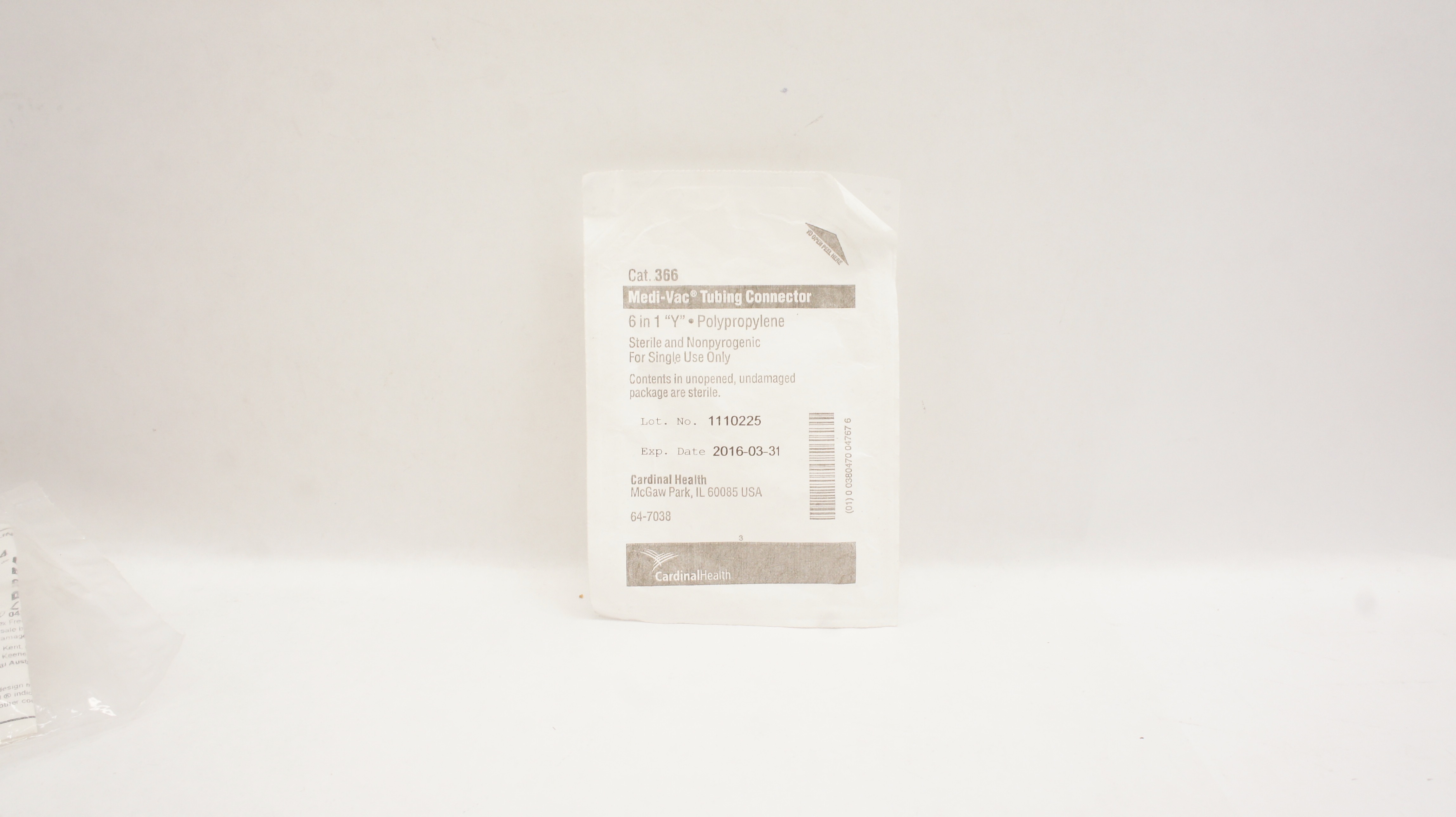 Cardinal Health 366 Medi-Vac Tubing Connector 6 in 1 