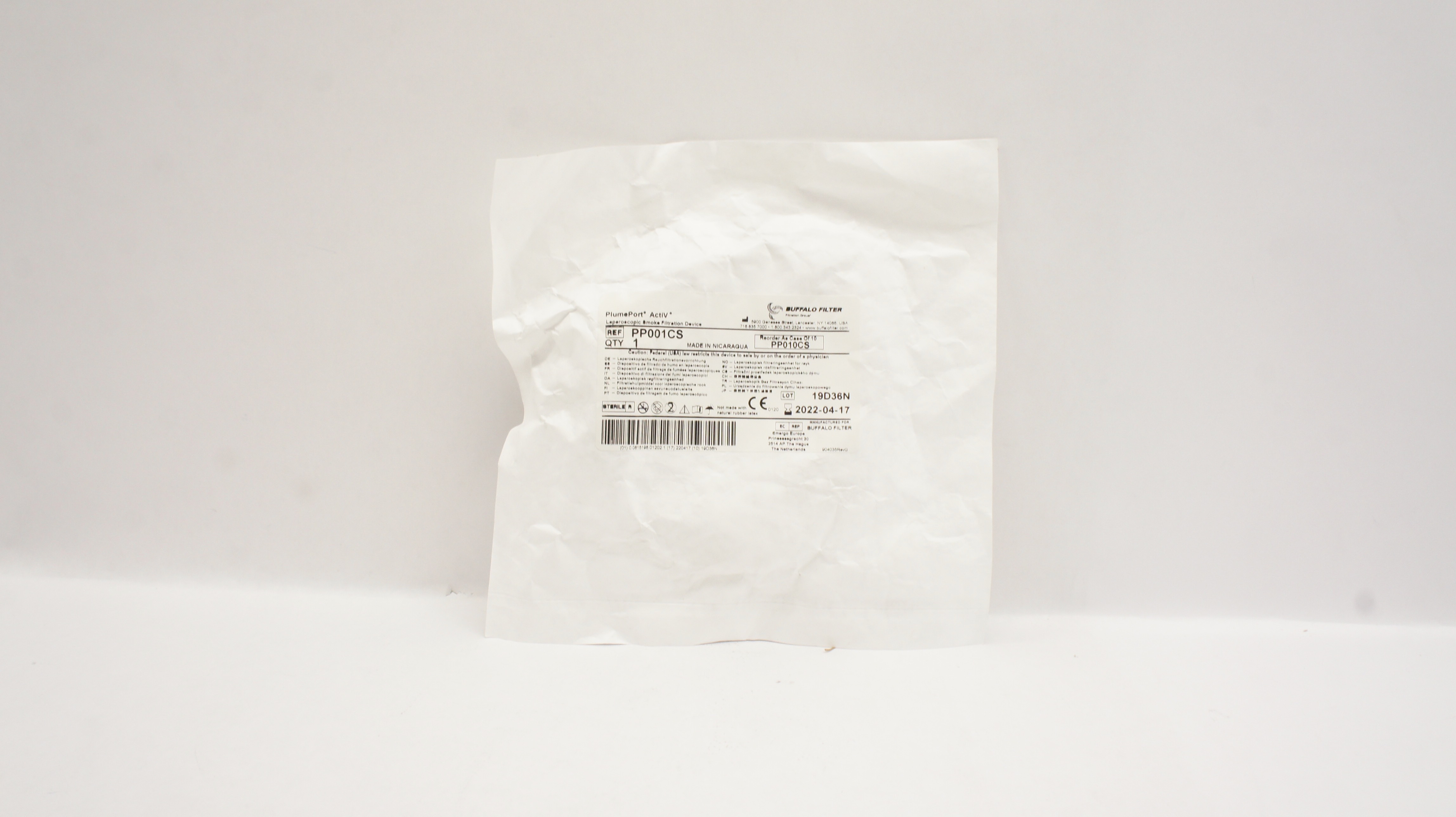 Buffalo Filter PP001CS PlumePort ActiV Laparoscopic Smoke Filtration Device (x)