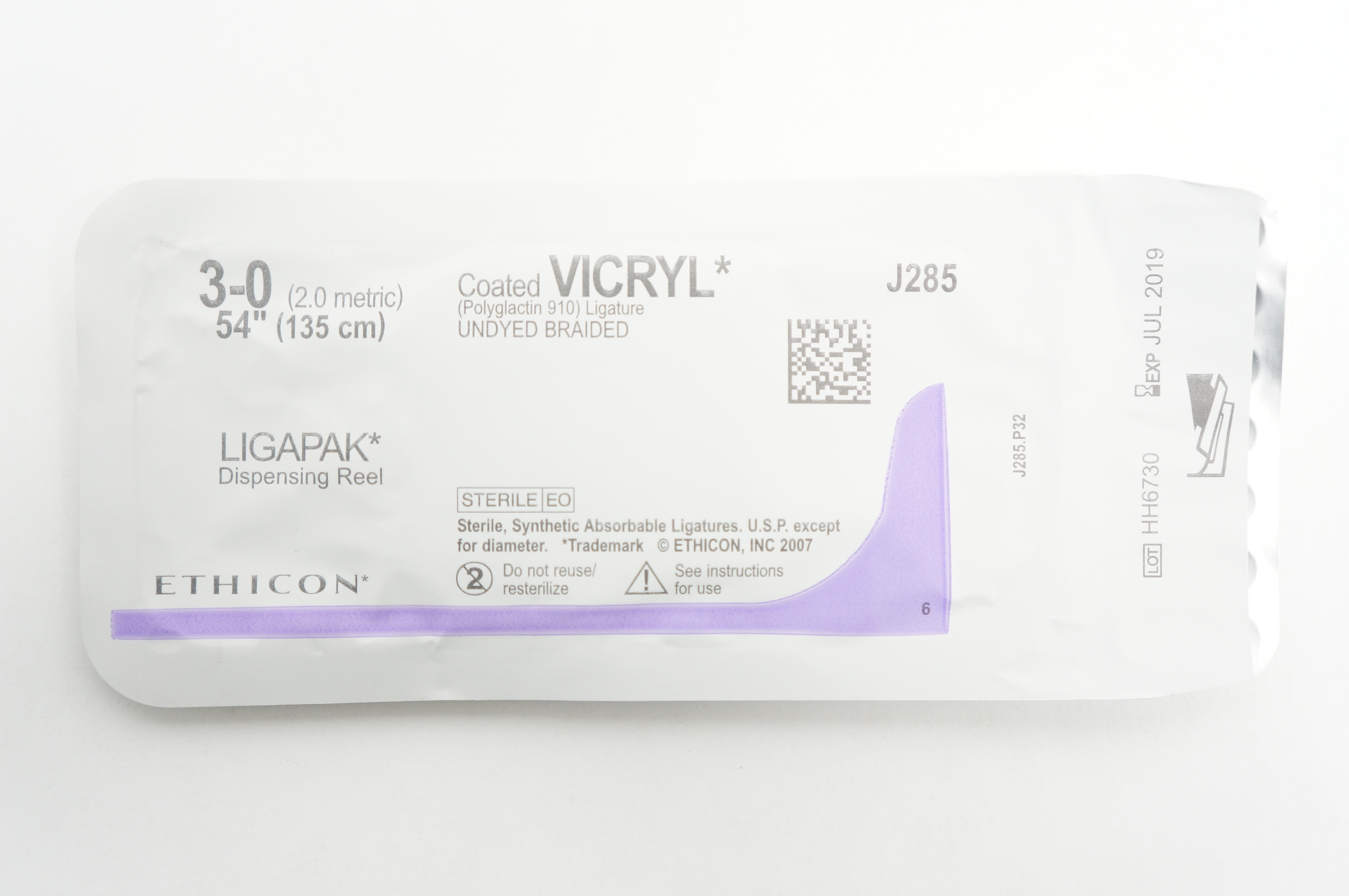 Ethicon J285 3-0 VICRYL LIGAPAK Dispensing Reel 54inch (x)
