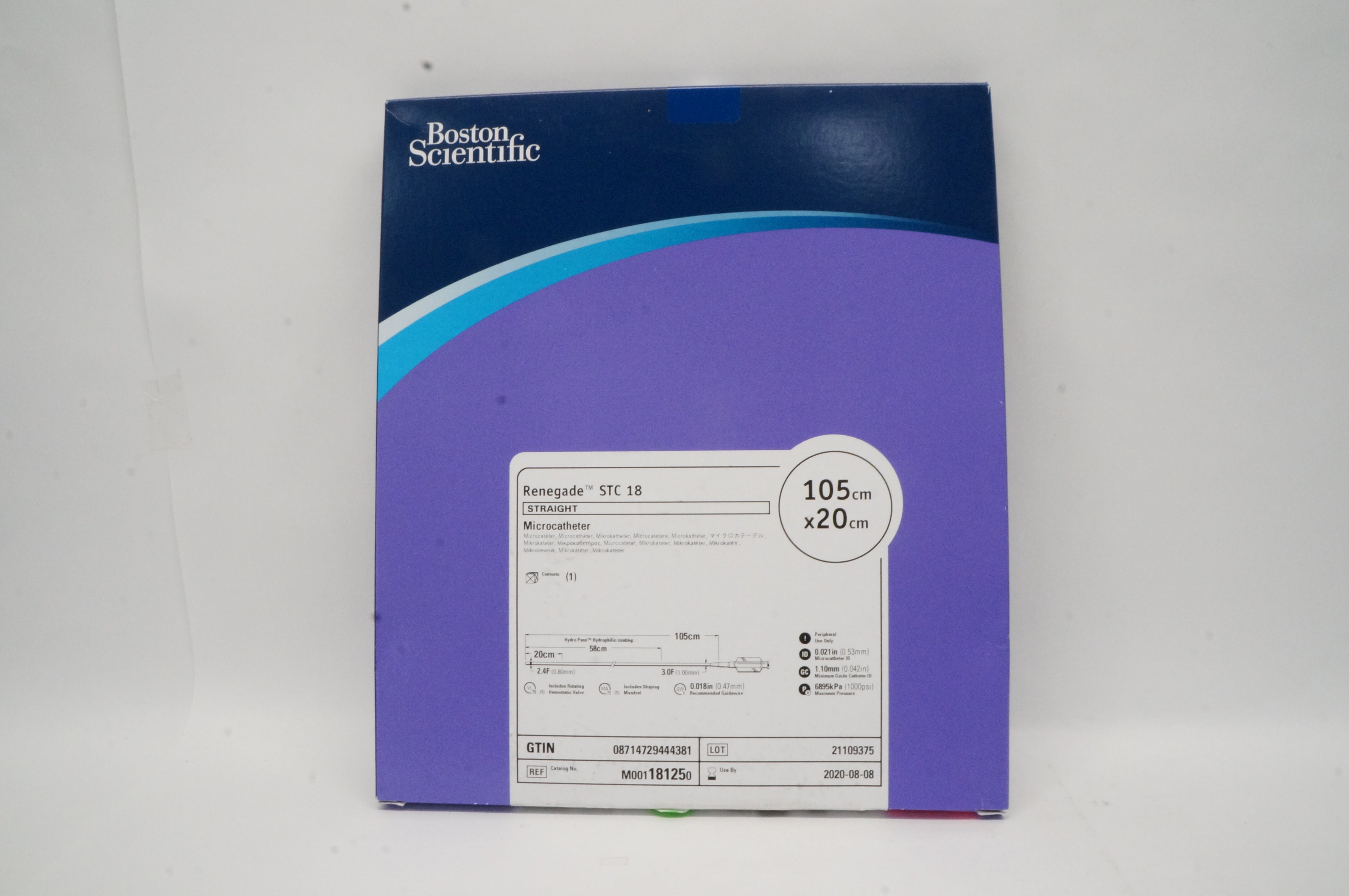 Boston Scientific 18125 Renegade STC 18 Straight Microcatheter 105 x 20 cm (x)