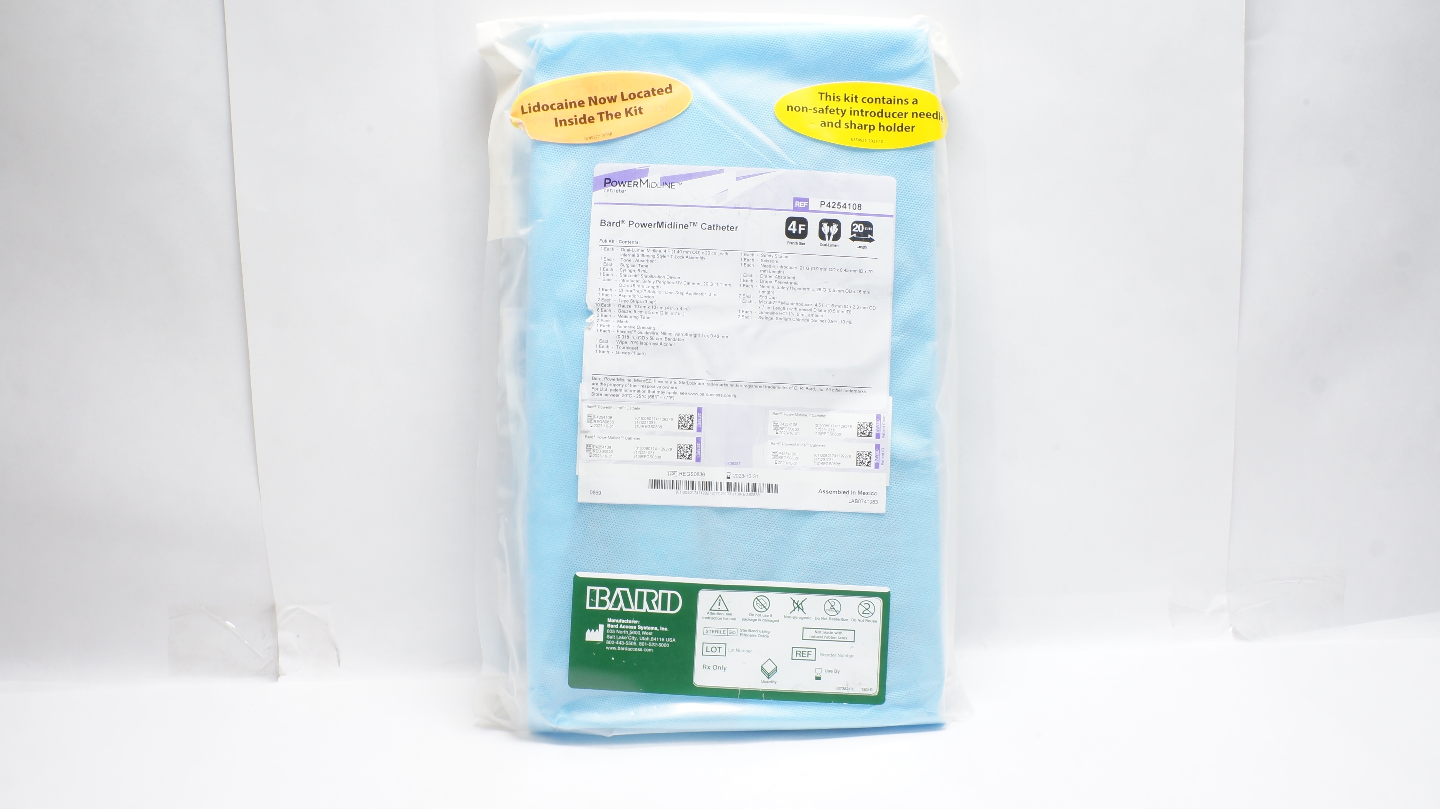 Bard P4254108 PowerMidline 4F Dual-Lumen Cath. Tray 4F x 20cm (x)