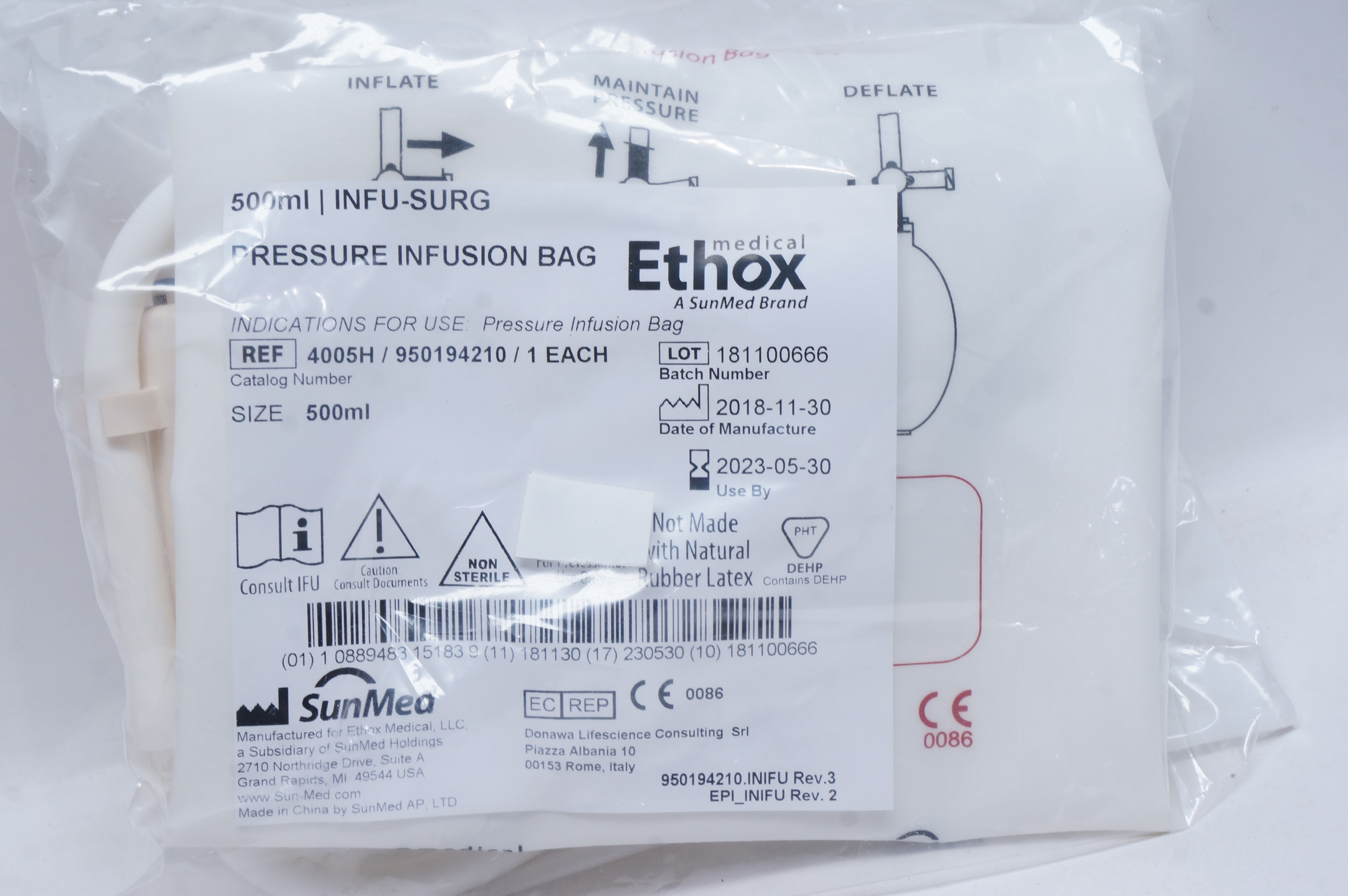 SunMed 4005H Pressure Infusion Bag 500ml