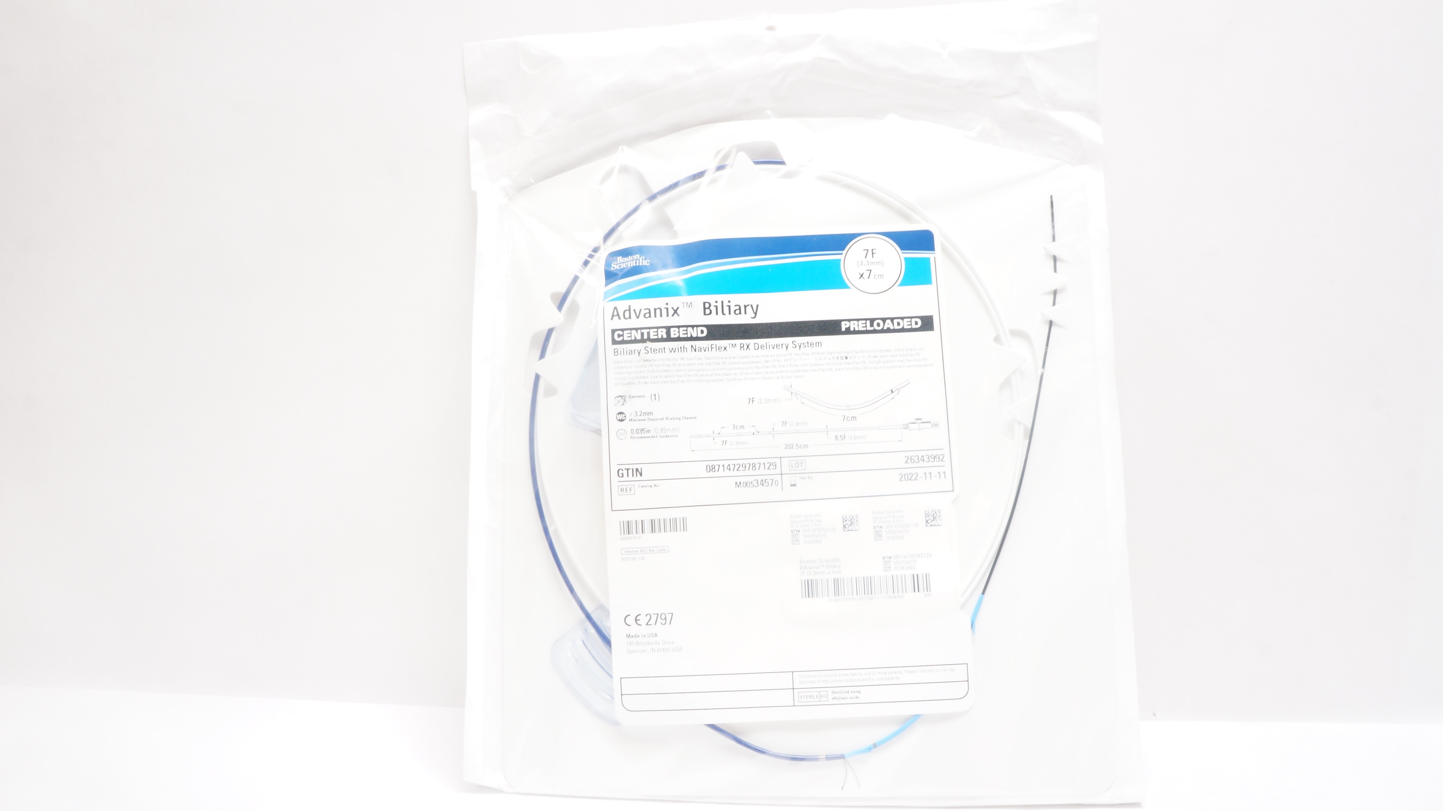 Boston Scientific 3457  Biliary Stent RX Delivery System 7F x 7cm (x)