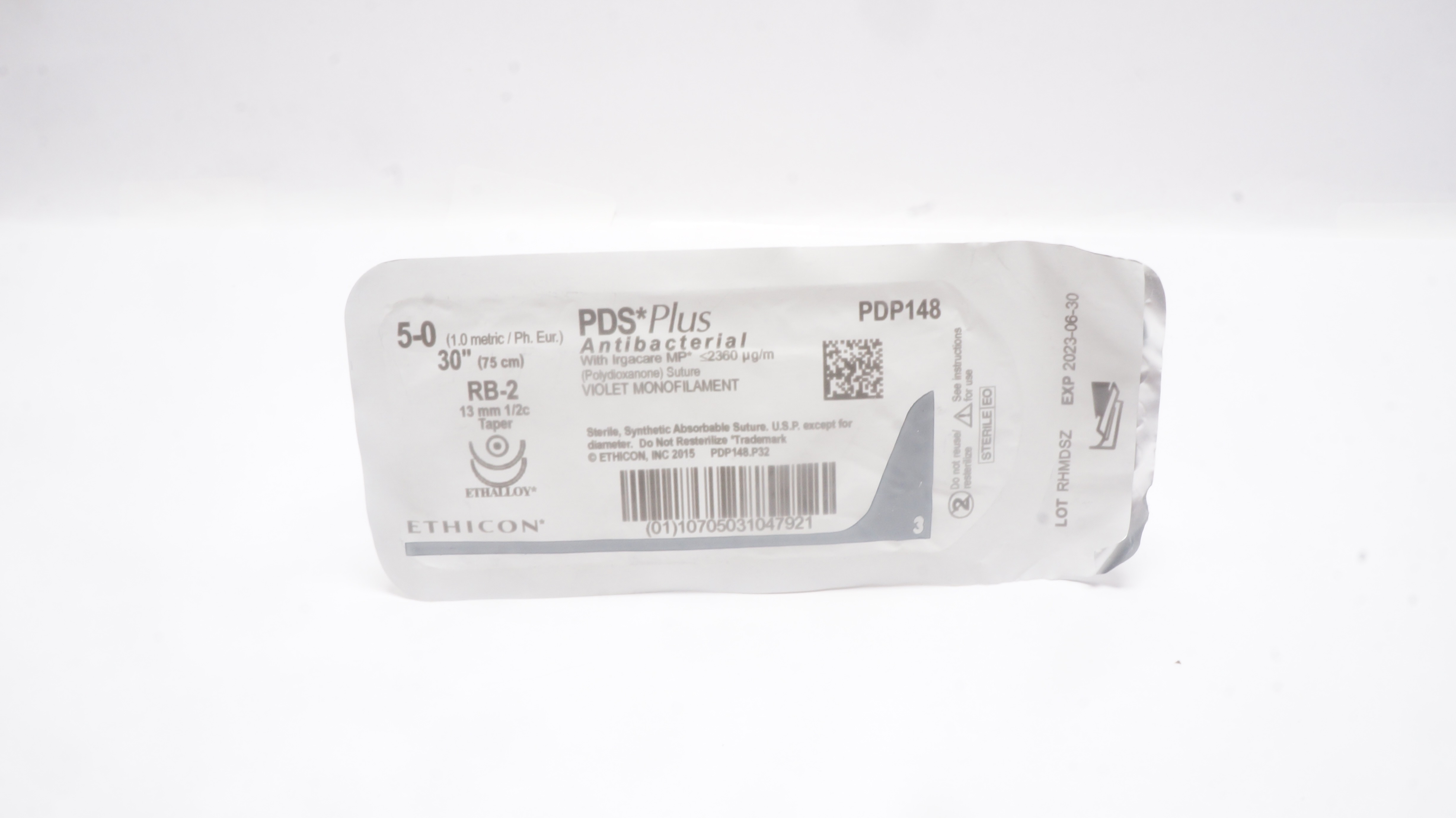 Ethicon PDP148 5-0 PDS Plus W/ Ingacare MP Stre RB-2 13mm 1/2c Taper 30 inch (x)