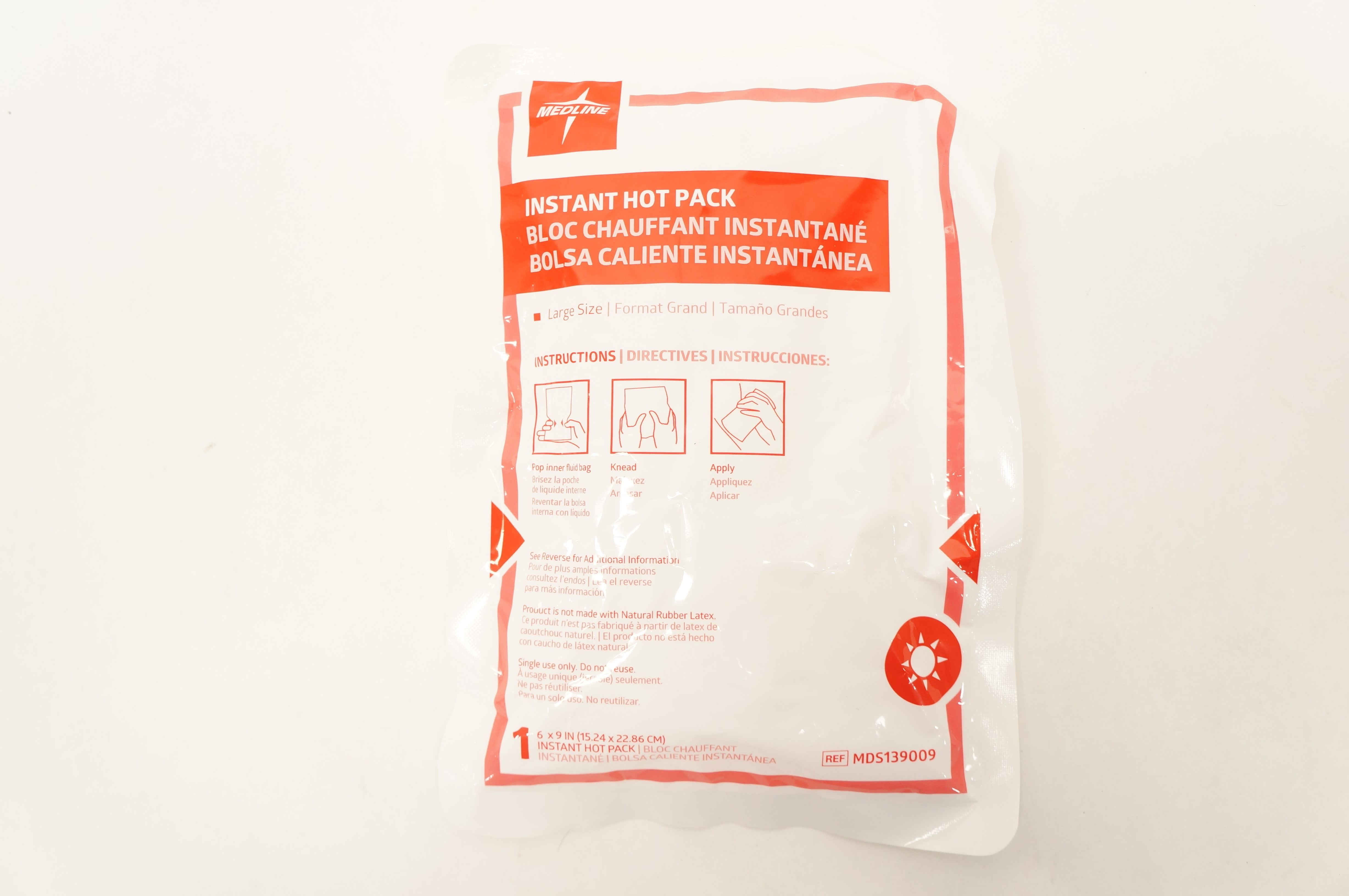 Medline MDS139009 Instant Hot Pack 6inch x 9inch, Size Large