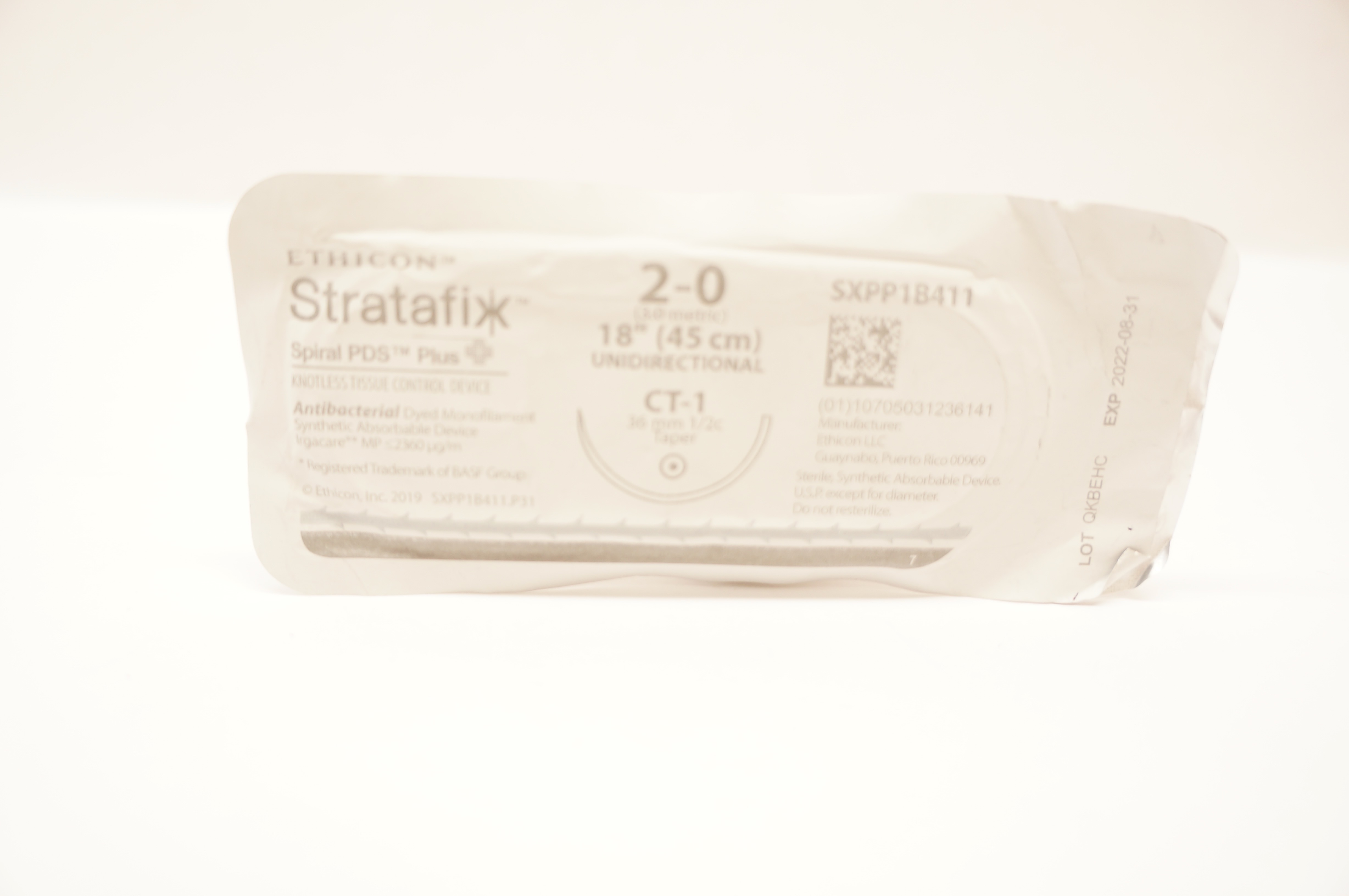 Ethicon SXPP1B411 2-0 Stratafix Dyed Monofilament CT-1 36mm 1/2c Taper 18inch(x)