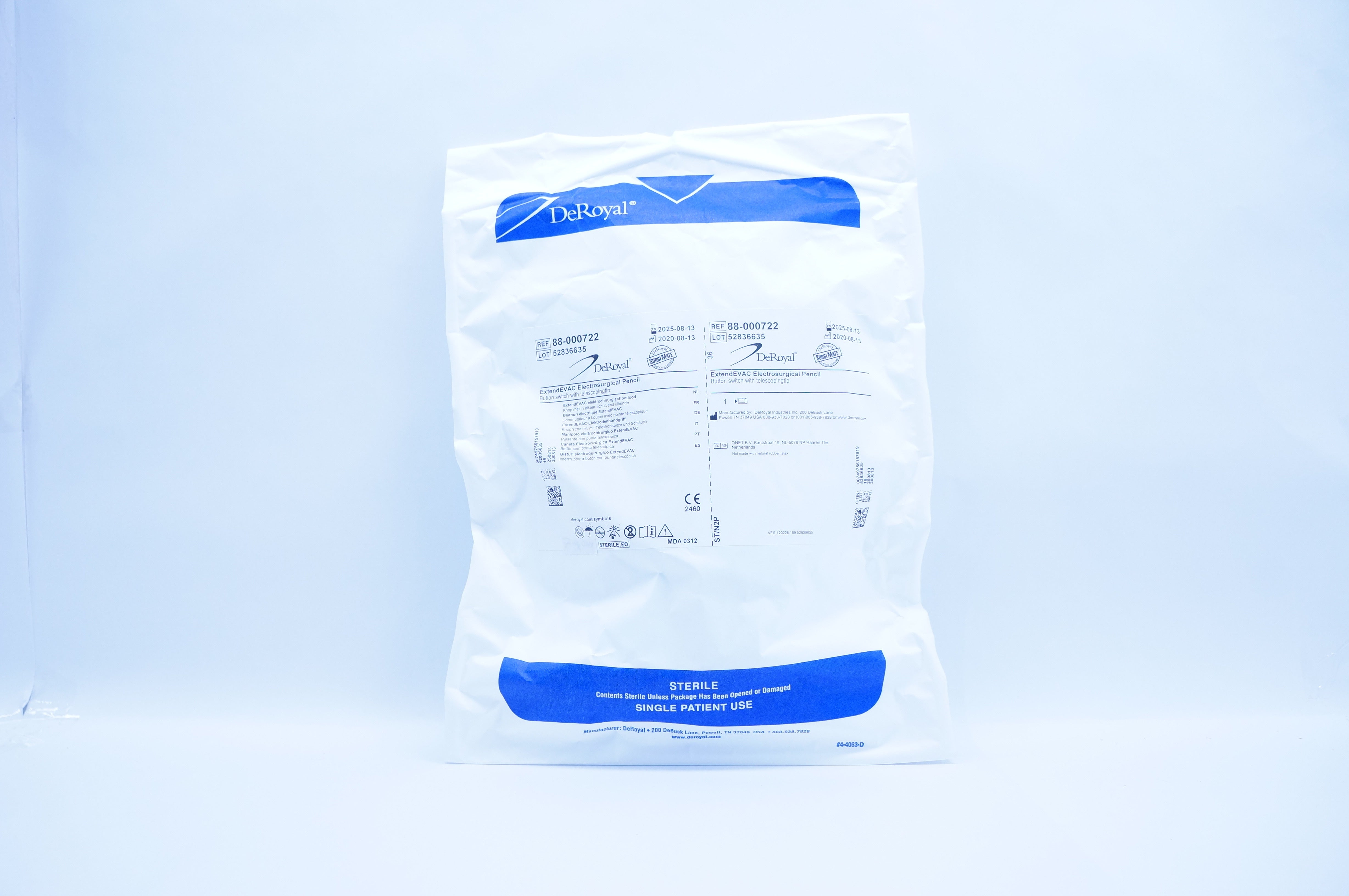 DeRoyal 88-000722 ExtendEVAC Electrosurgical Pencil