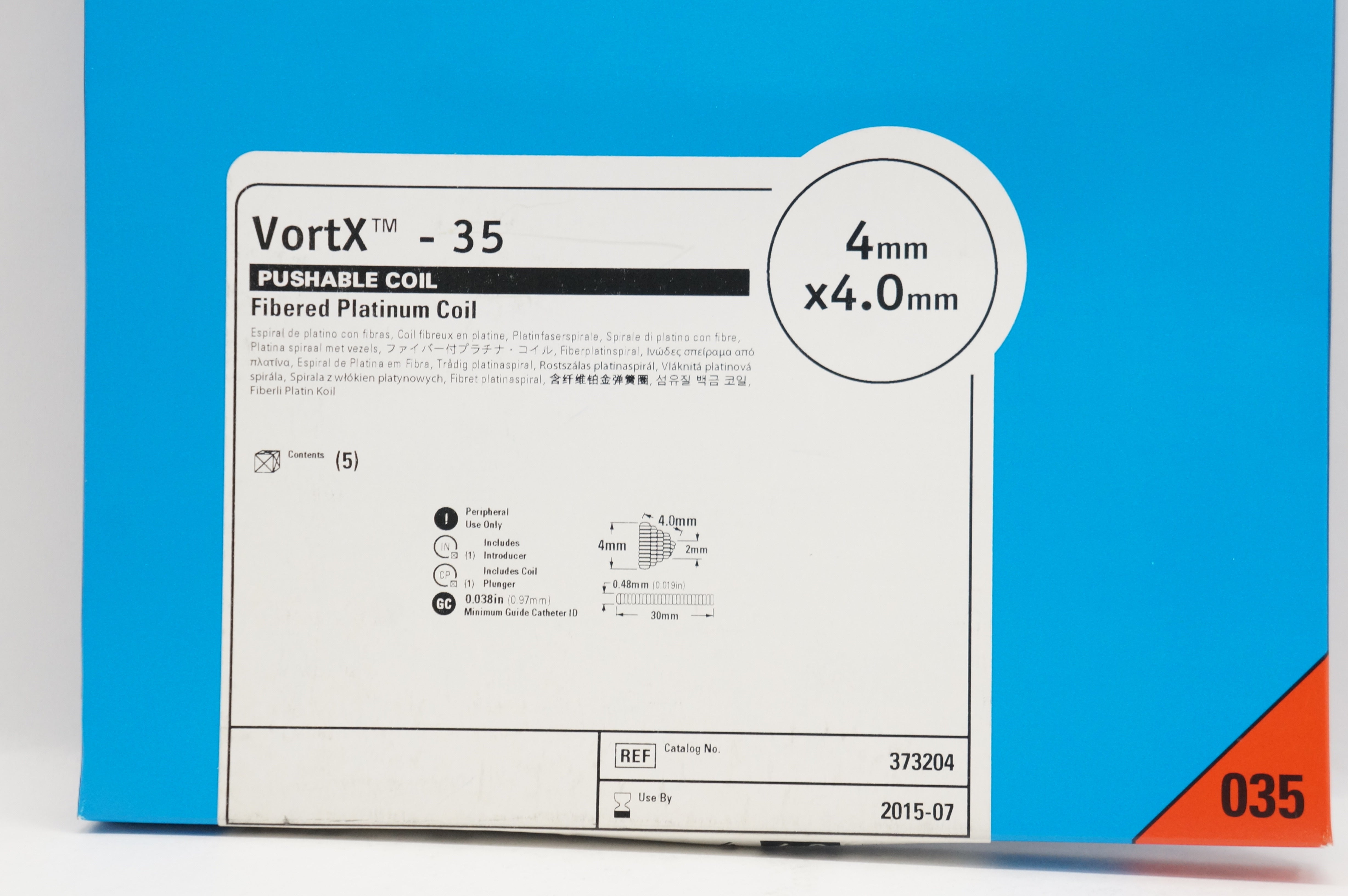 Boston Scientific 373204 VortX-35 Fibered Platinum Coil 4mm
