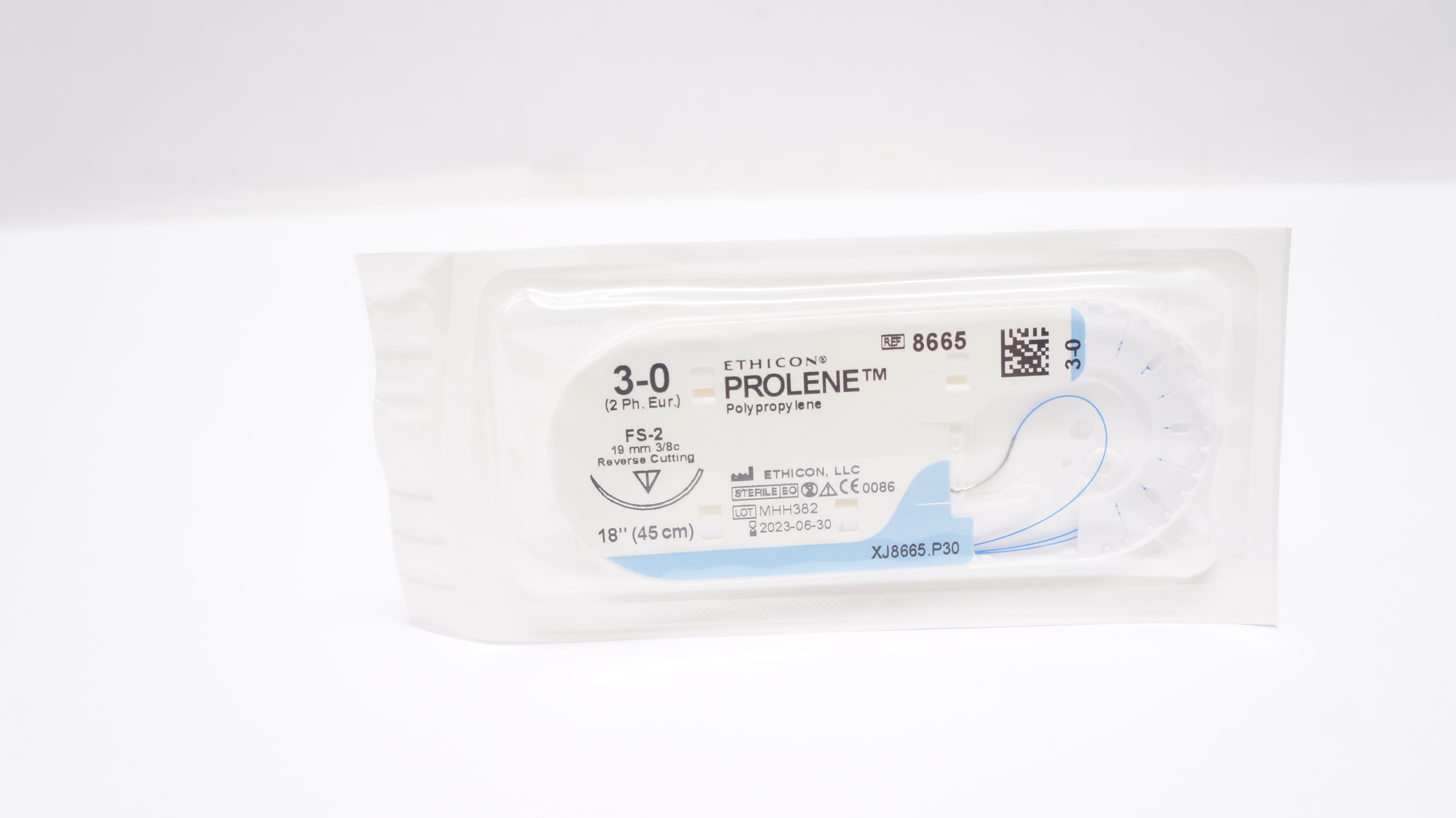 Ethicon 8665 3-0 PROLENE Stre FS-2 19mm 3/8c Reverse Cutting 18inch (x)